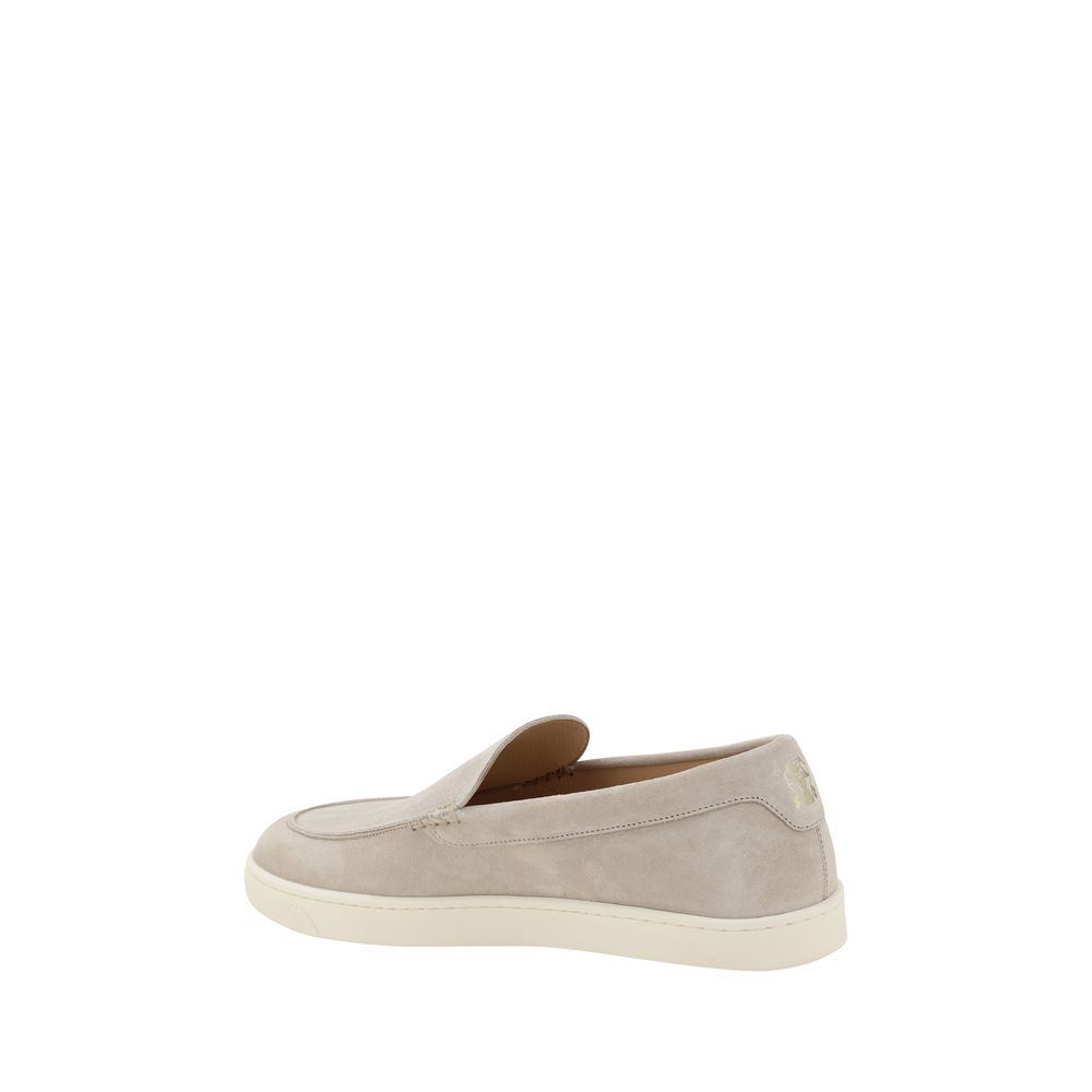 Brunello Cucinelli Grey Luxurious Suede Slip-on Sneakers