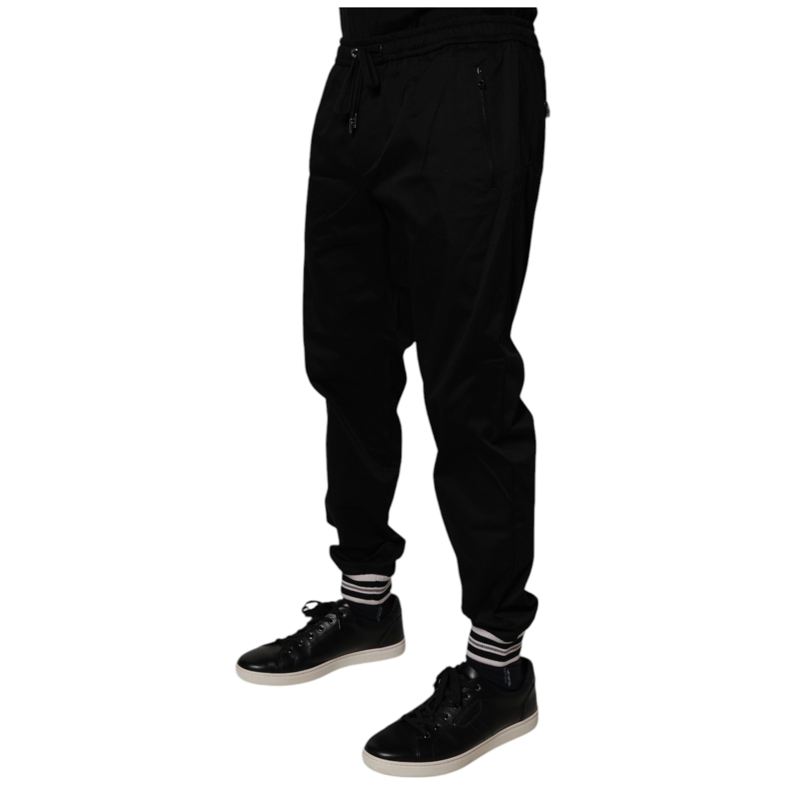 Dolce & Gabbana Black Cotton Stretch Jogger Sweatpants