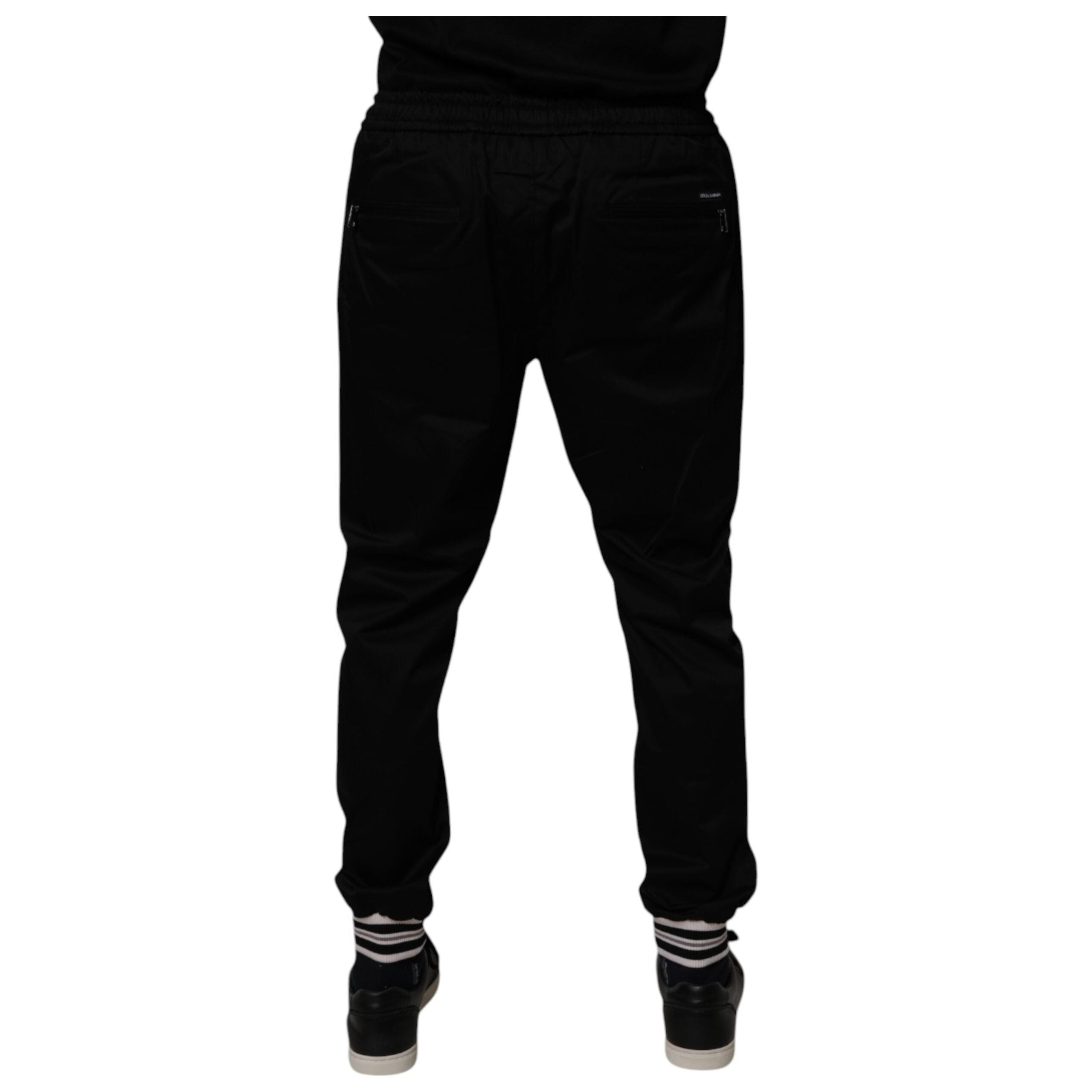 Dolce & Gabbana Black Cotton Stretch Jogger Sweatpants