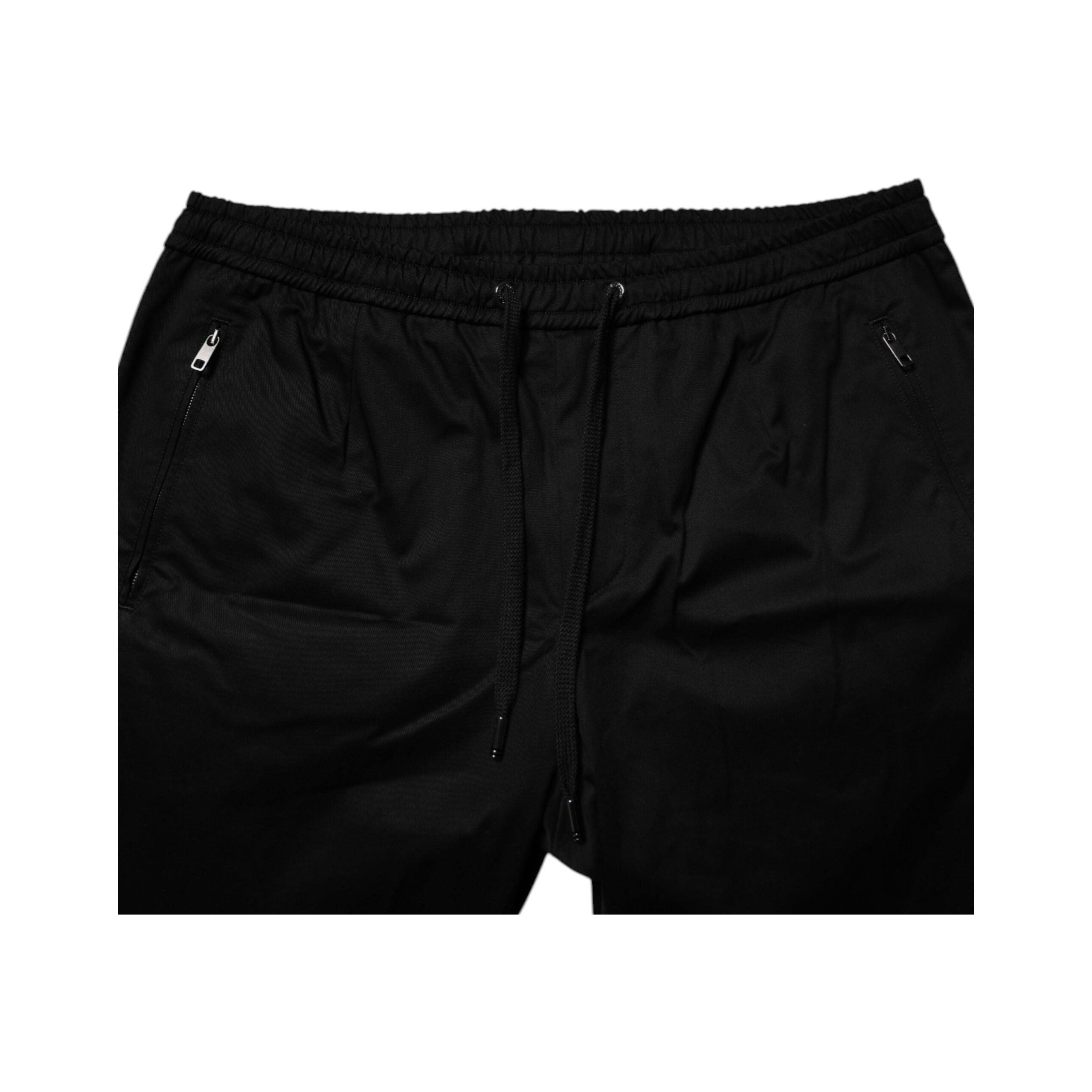 Dolce & Gabbana Black Cotton Stretch Jogger Sweatpants