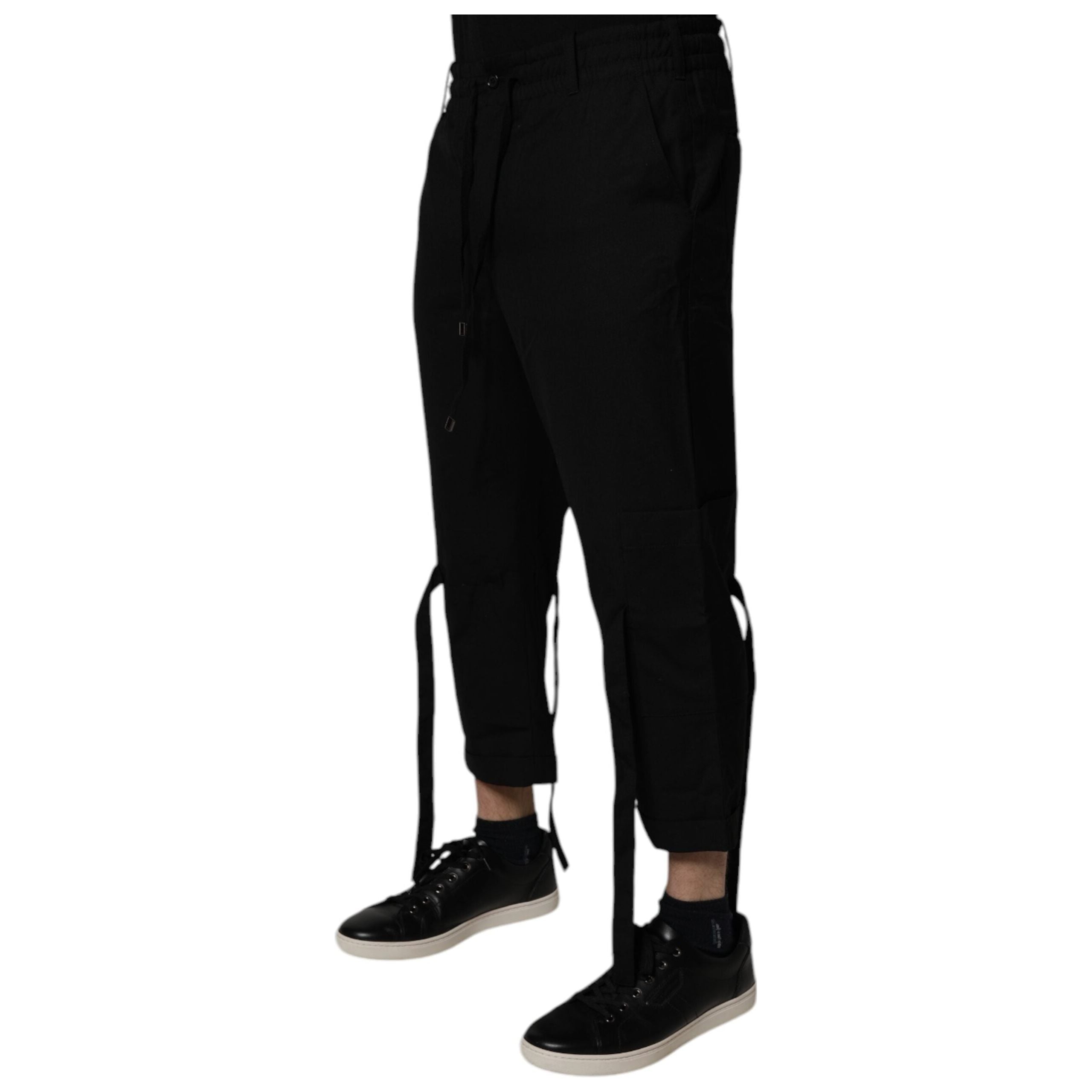 Dolce & Gabbana Black Virgin Wool Cropped Pants