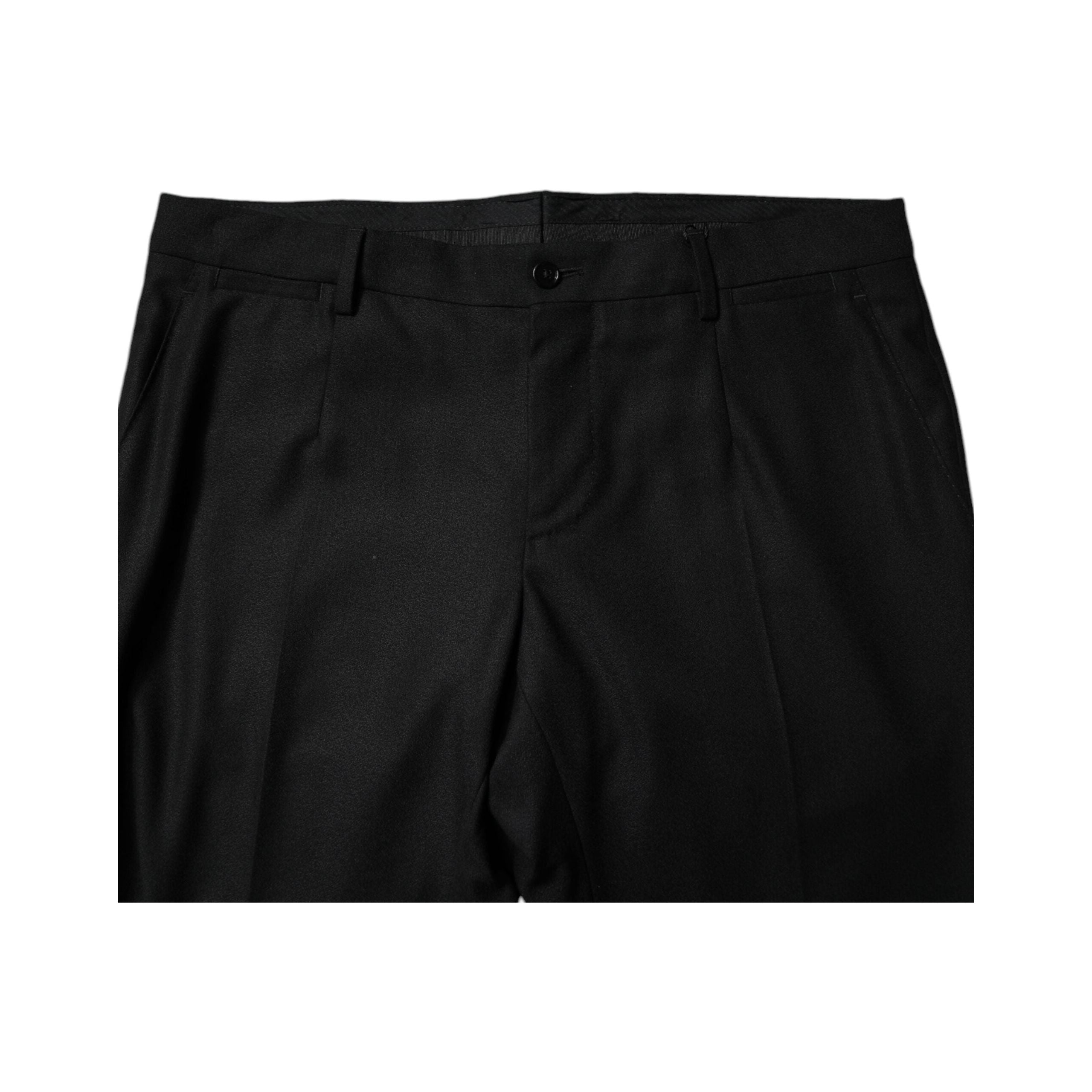 Dolce & Gabbana Black Virgin Wool Skinny Dress Formal Pants