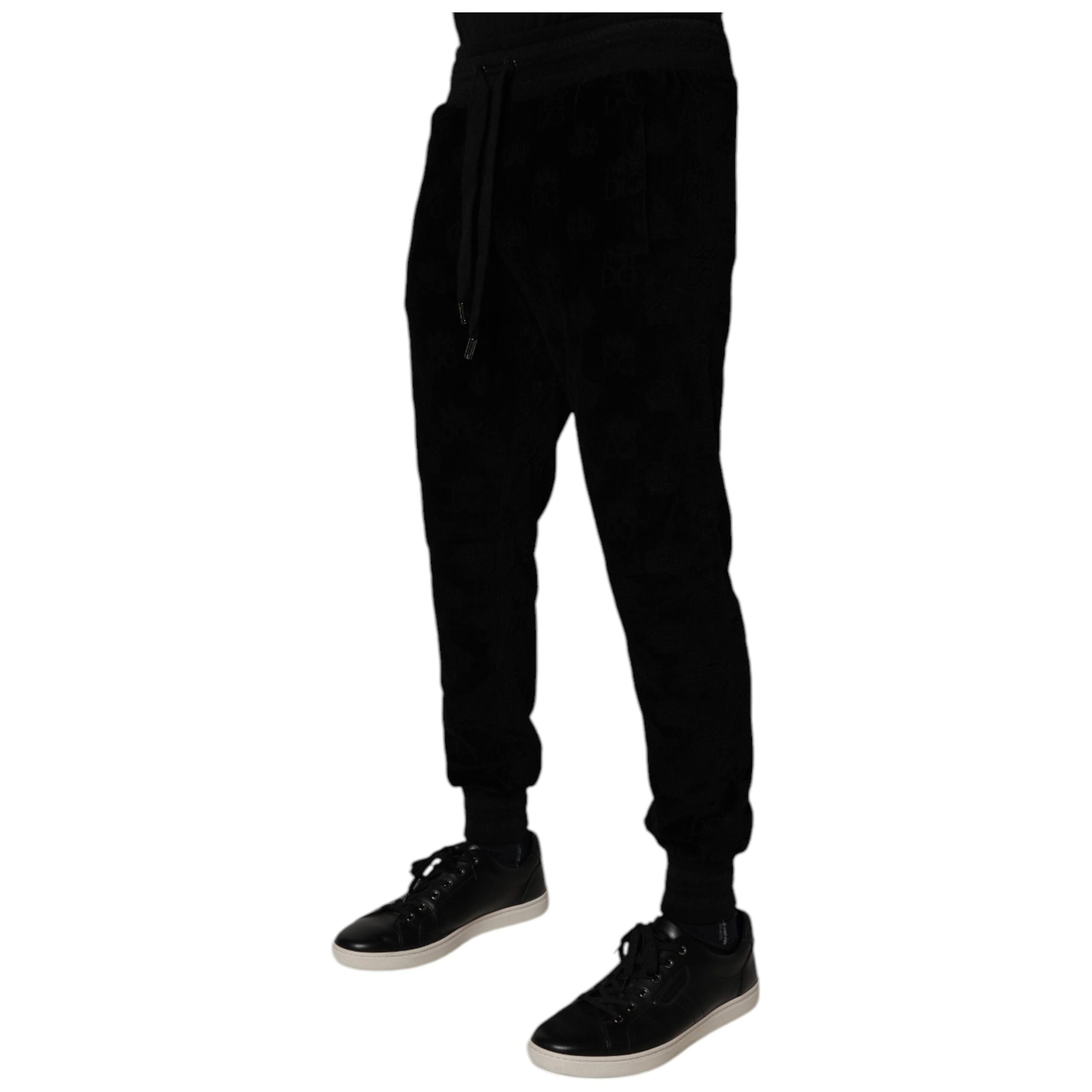 Dolce & Gabbana Black Cotton Jogger Sweatpants Pants