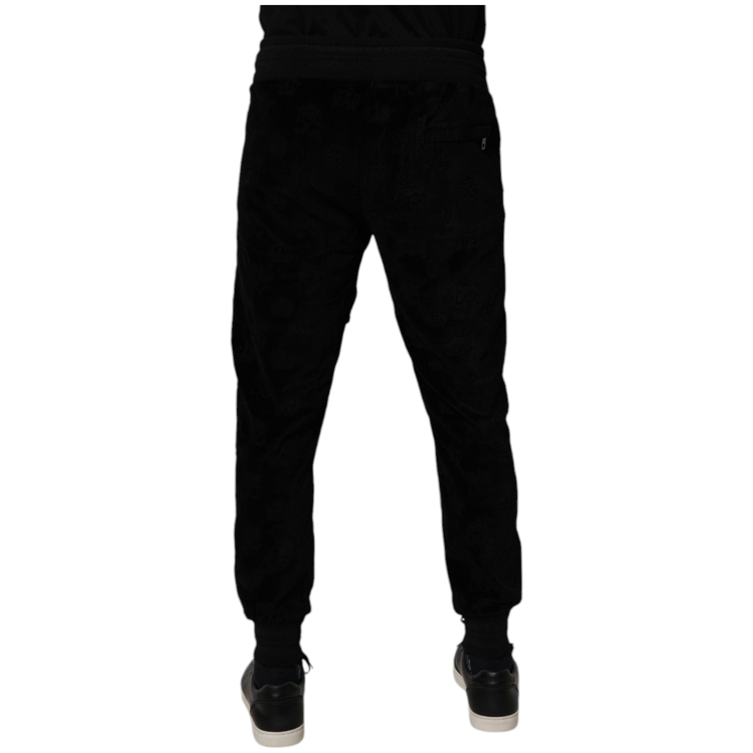Dolce & Gabbana Black Cotton Jogger Sweatpants Pants