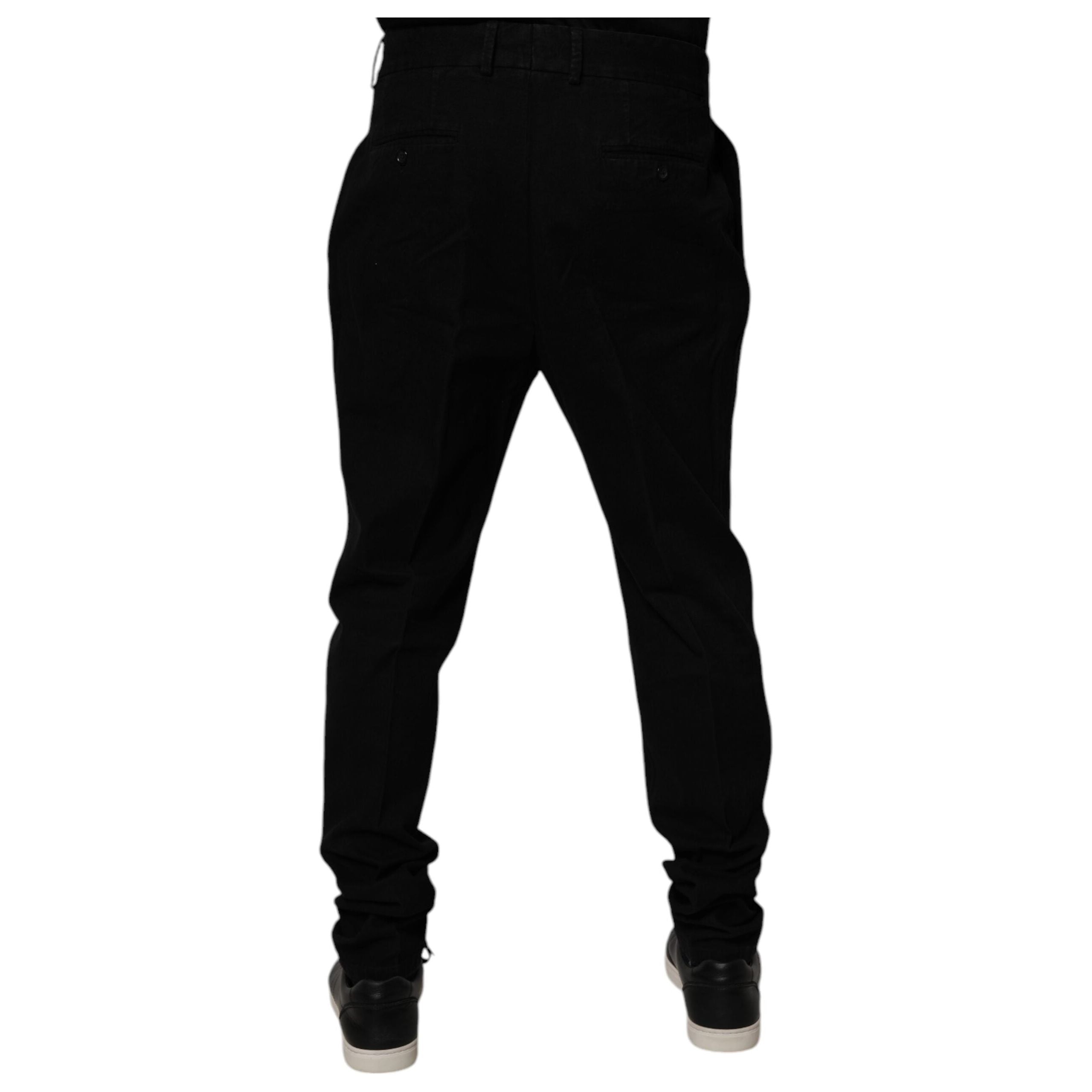 Dolce & Gabbana Black Cotton Stretch Skinny Pants Elegance