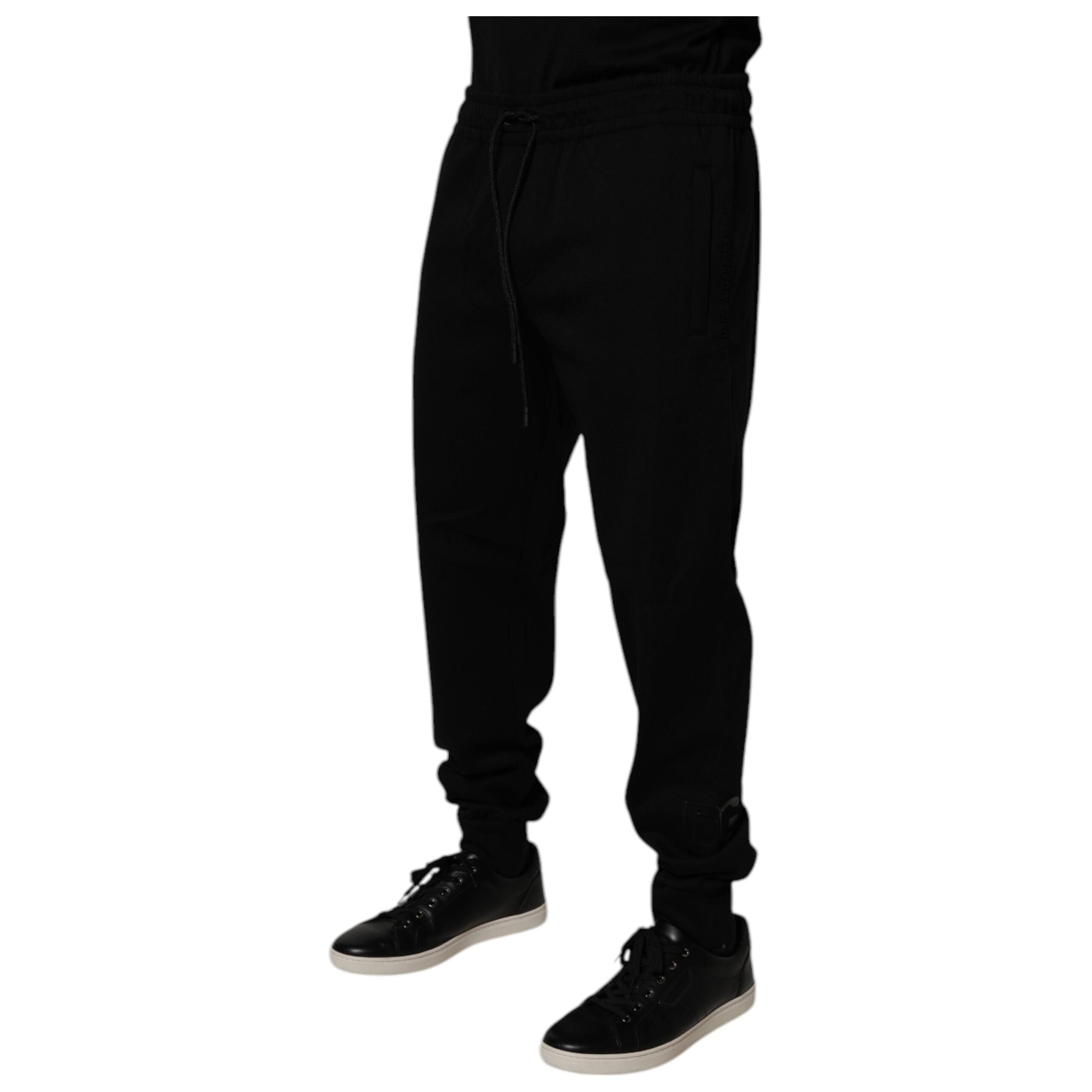 Dolce & Gabbana Black Cotton Blend Jogger Sweatpants