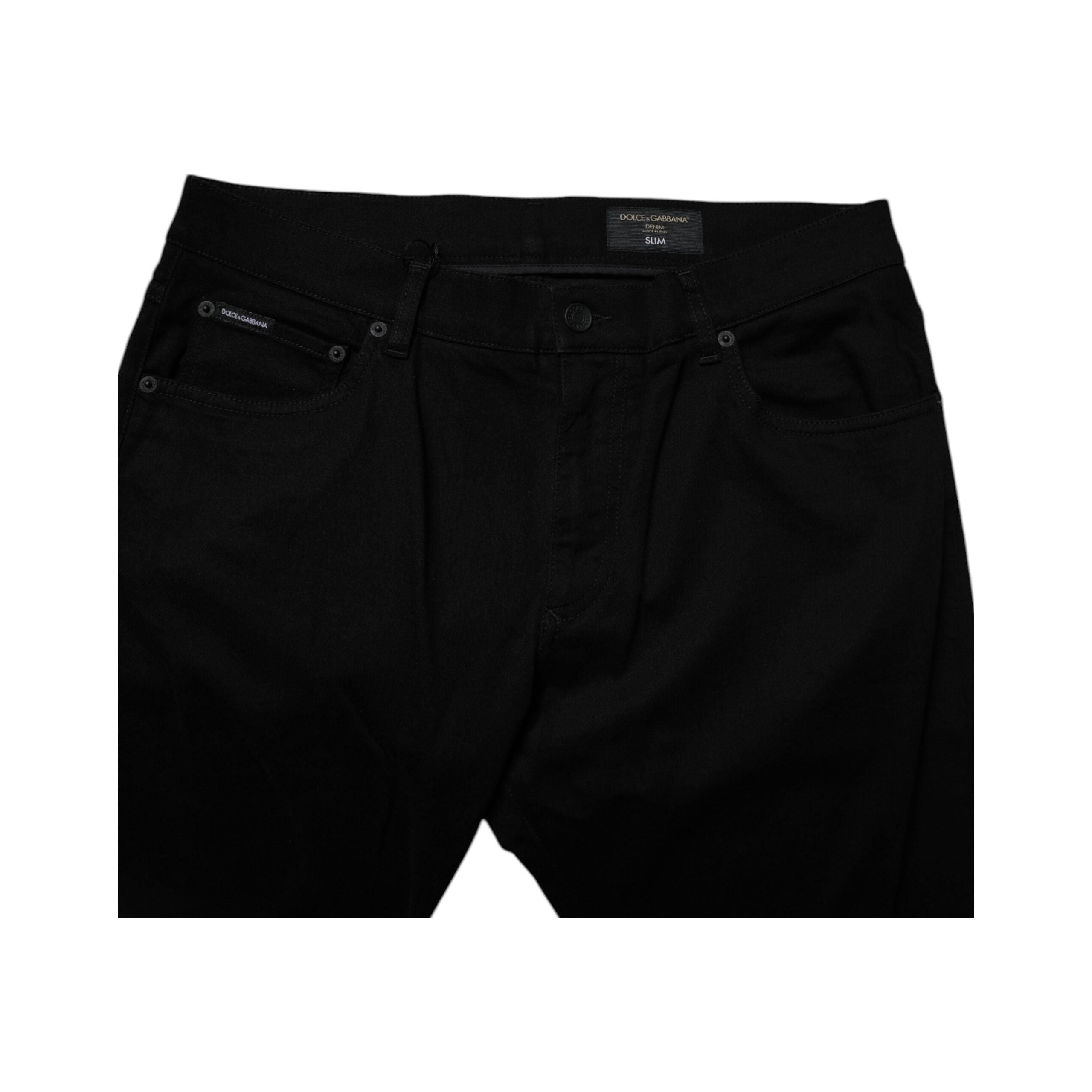 Dolce & Gabbana Black Cotton Stretch Slim Fit Denim Jeans