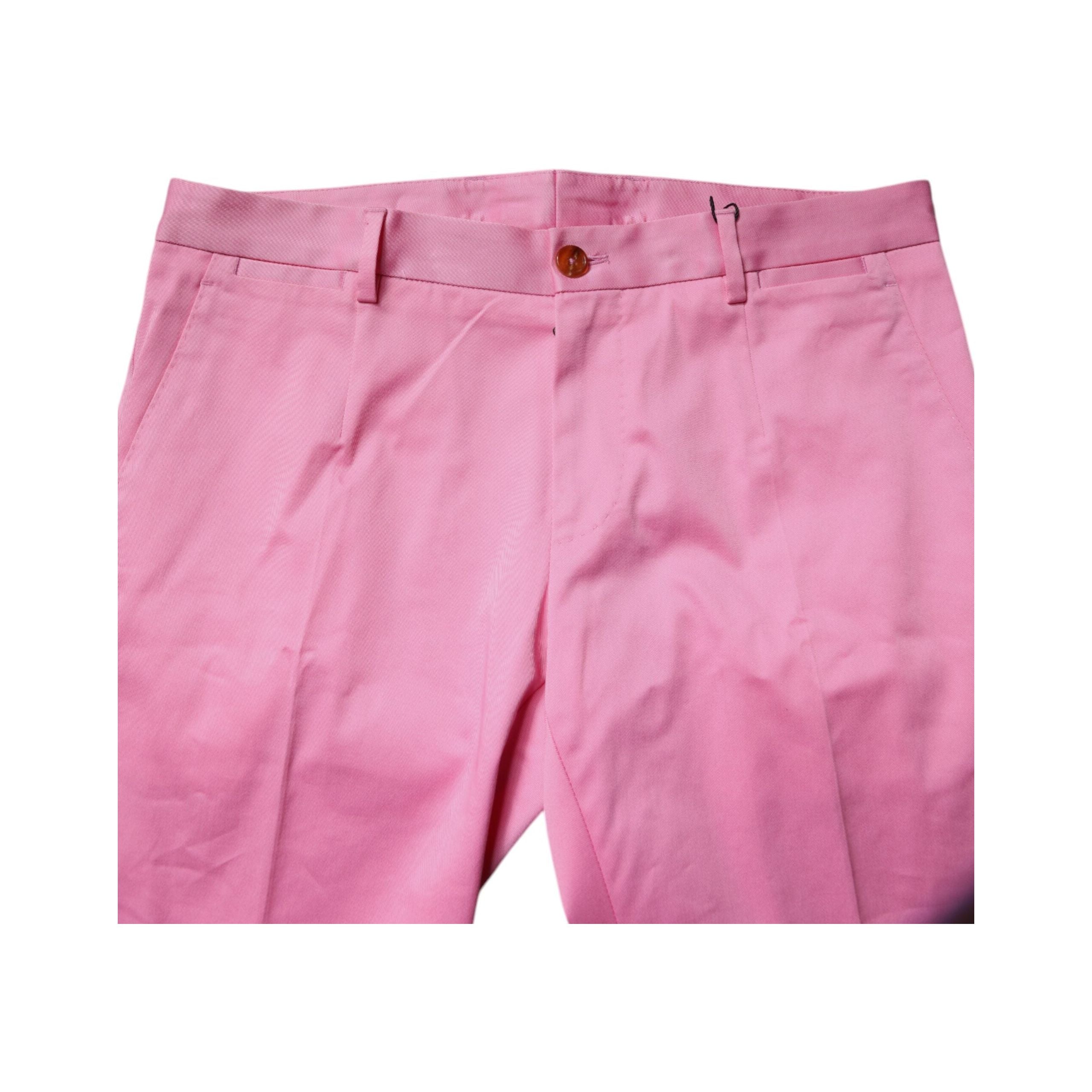 Dolce & Gabbana Pink Cotton Slim Fit Dress Formal Pants