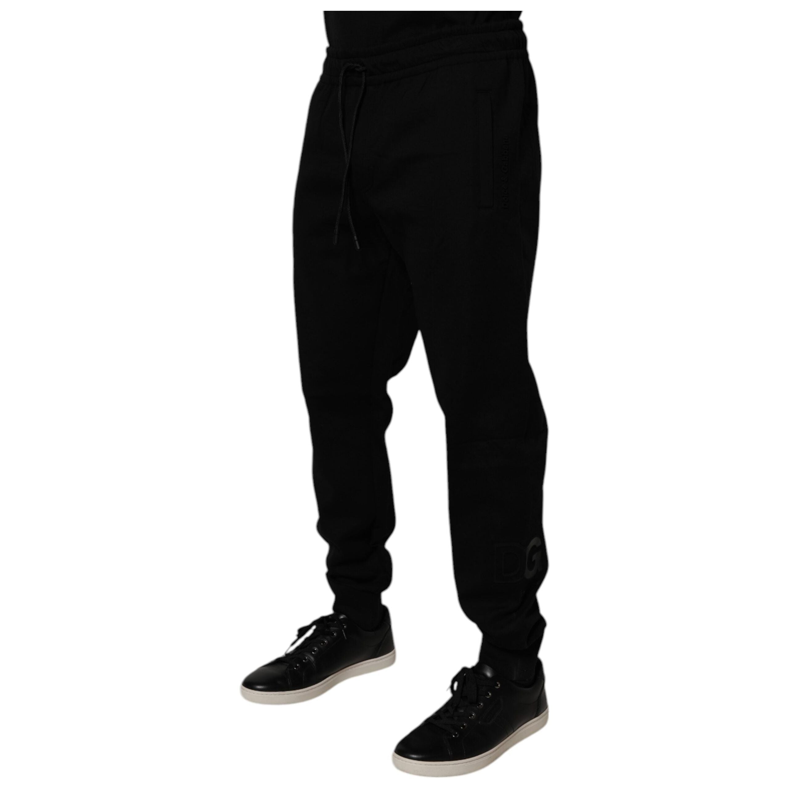 Dolce & Gabbana Black Cotton Blend Jogger Sweatpants Pants
