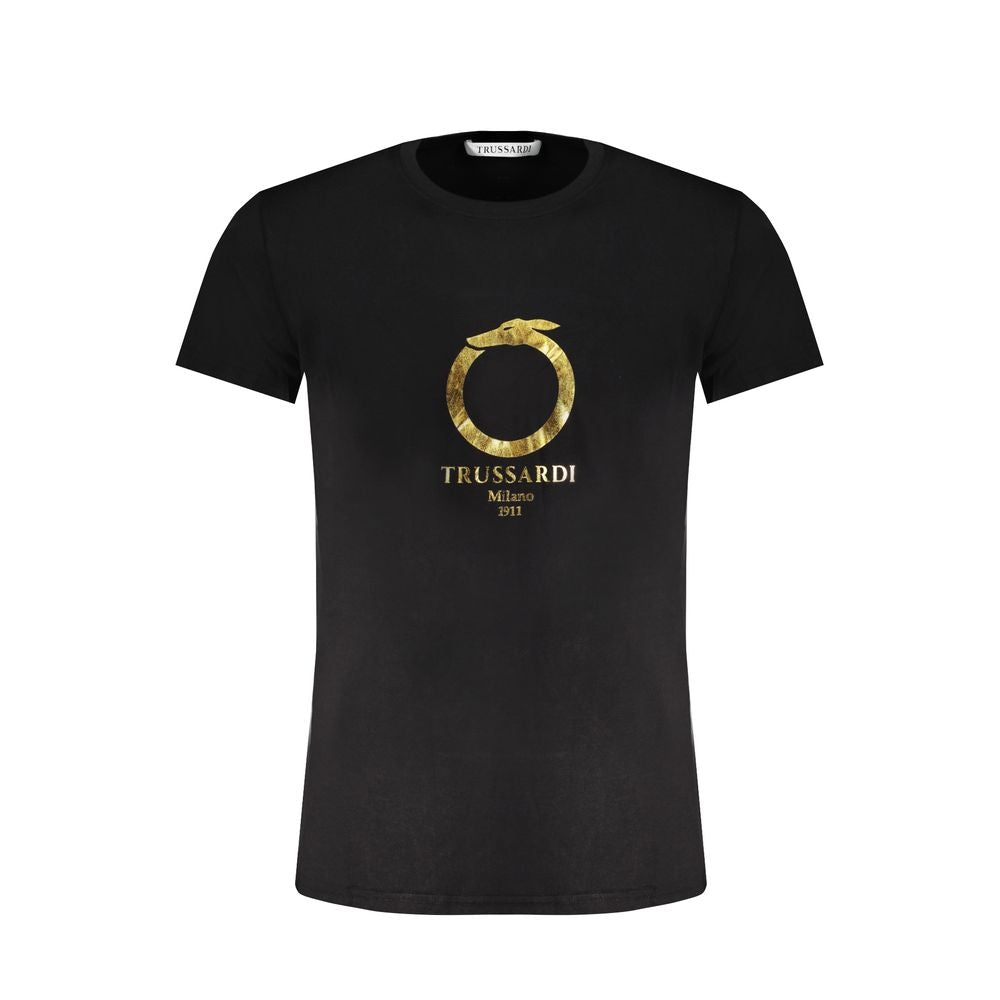 Trussardi Black Cotton T-Shirt for Effortless Elegance