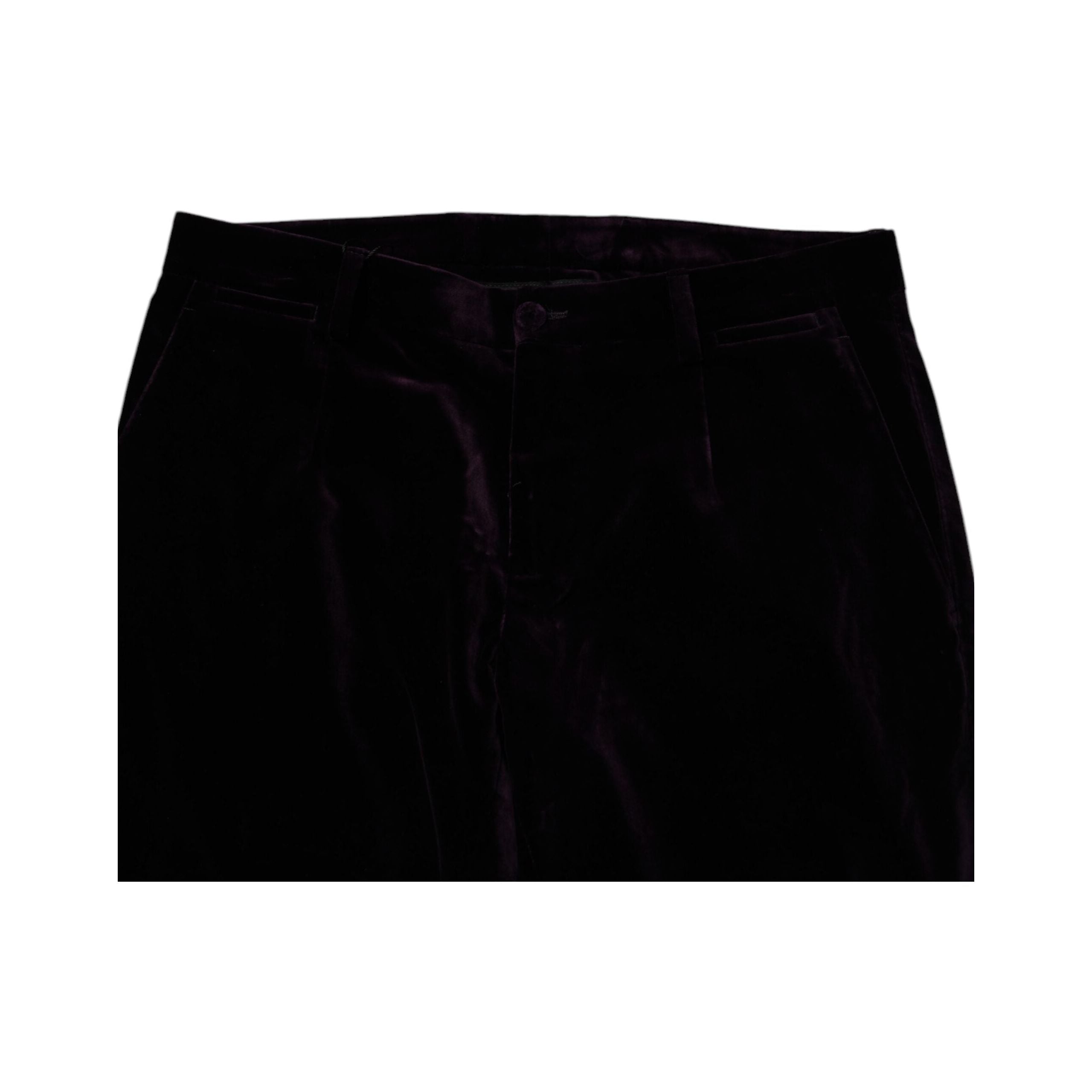 Dolce & Gabbana Violet Velvet Cotton Formal Pants