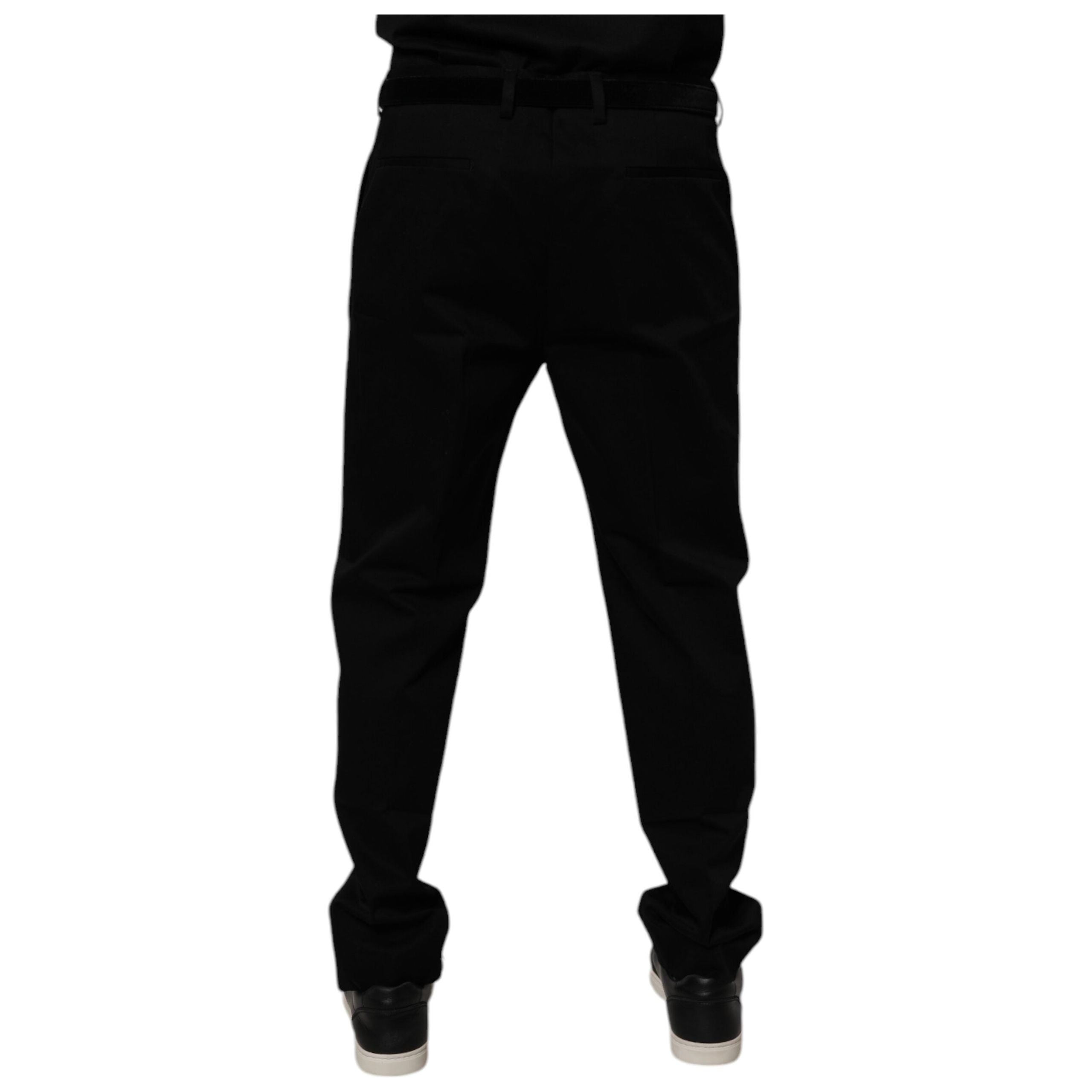 Dolce & Gabbana Black Cotton Skinny Dress Formal Pants