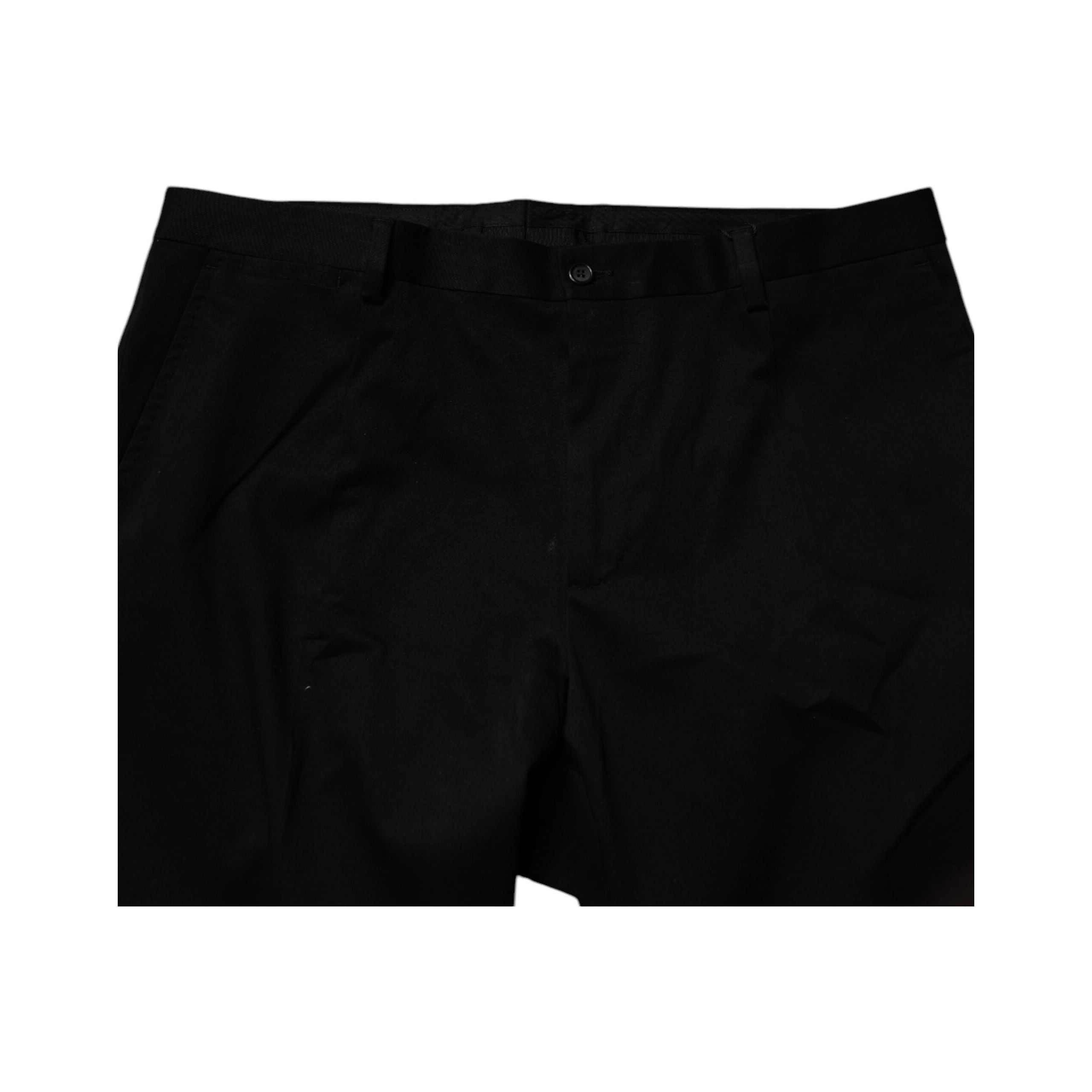 Dolce & Gabbana Black Cotton Skinny Dress Formal Pants