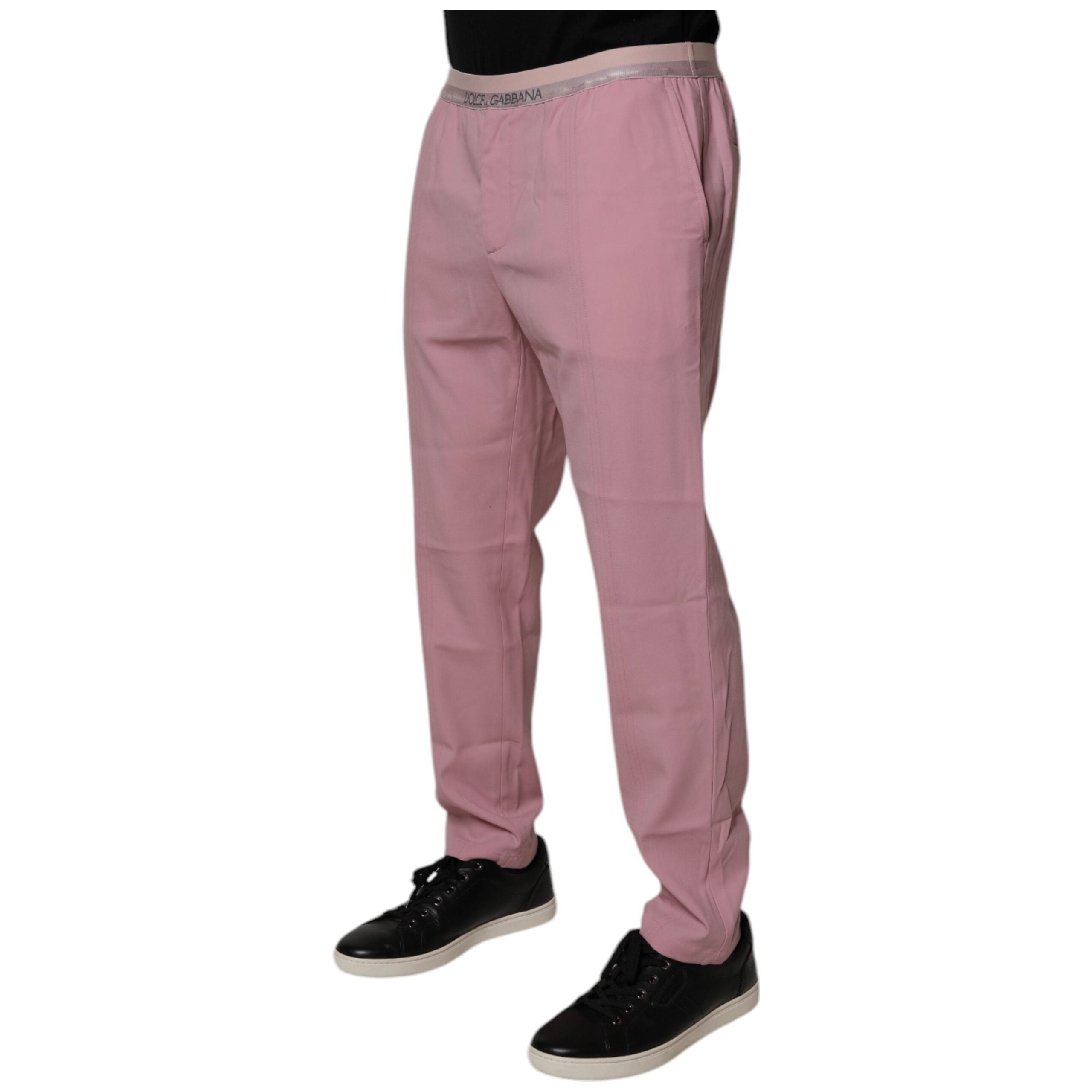 Dolce & Gabbana Pink Cotton Stretch Chino Pants