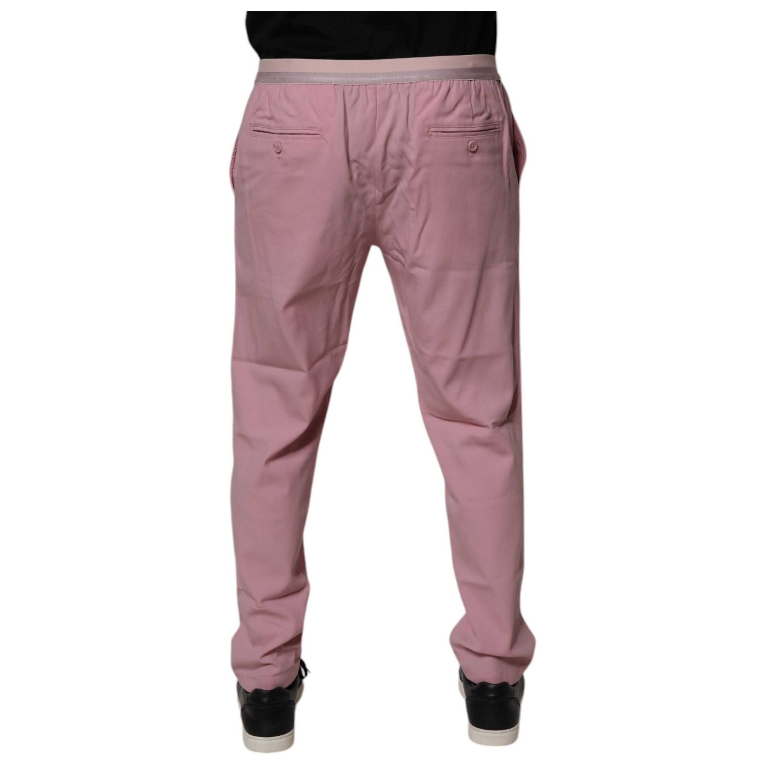 Dolce & Gabbana Pink Cotton Stretch Chino Pants