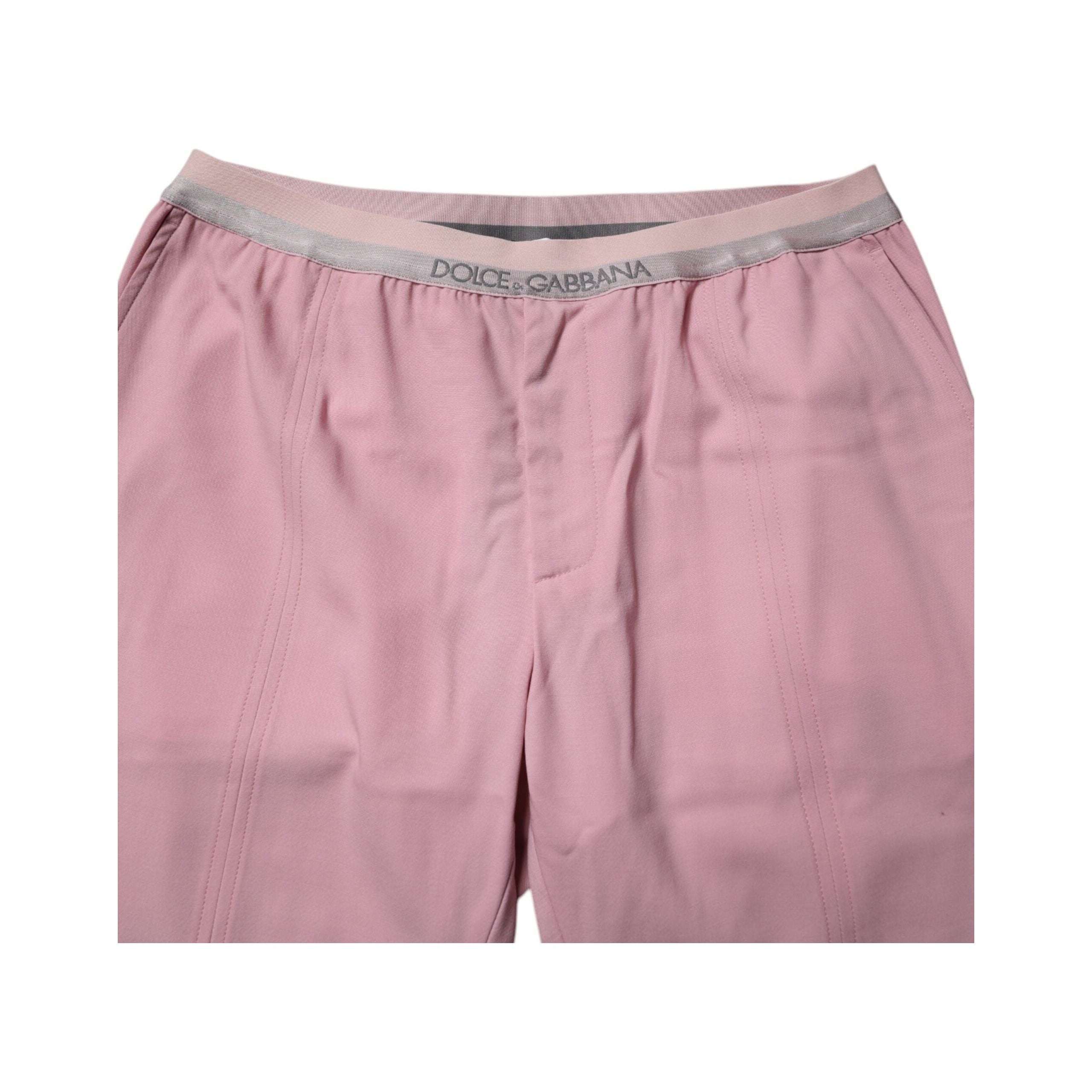 Dolce & Gabbana Pink Cotton Stretch Chino Pants