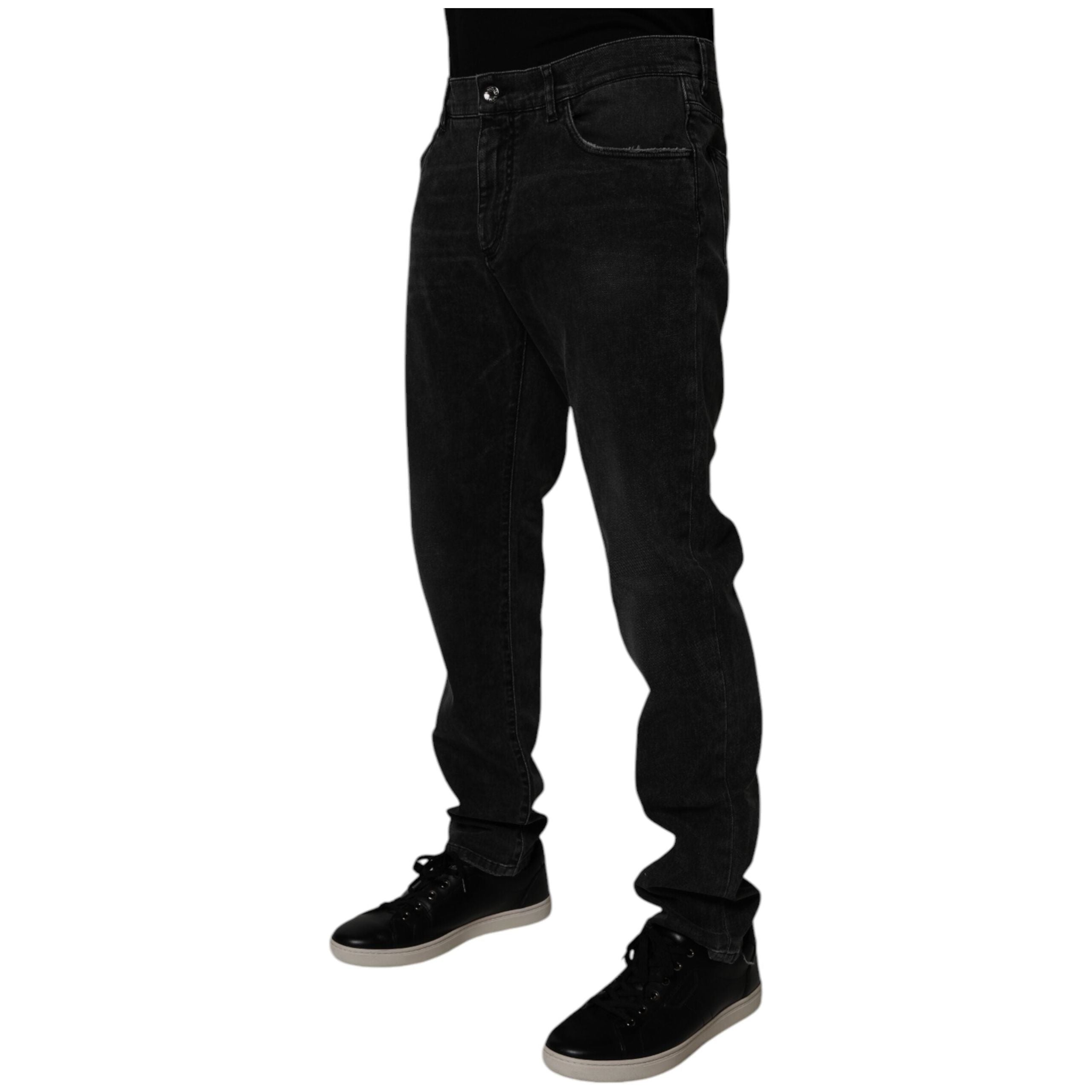 Dolce & Gabbana Light Blue Leaf Cotton Classic Denim Jeans