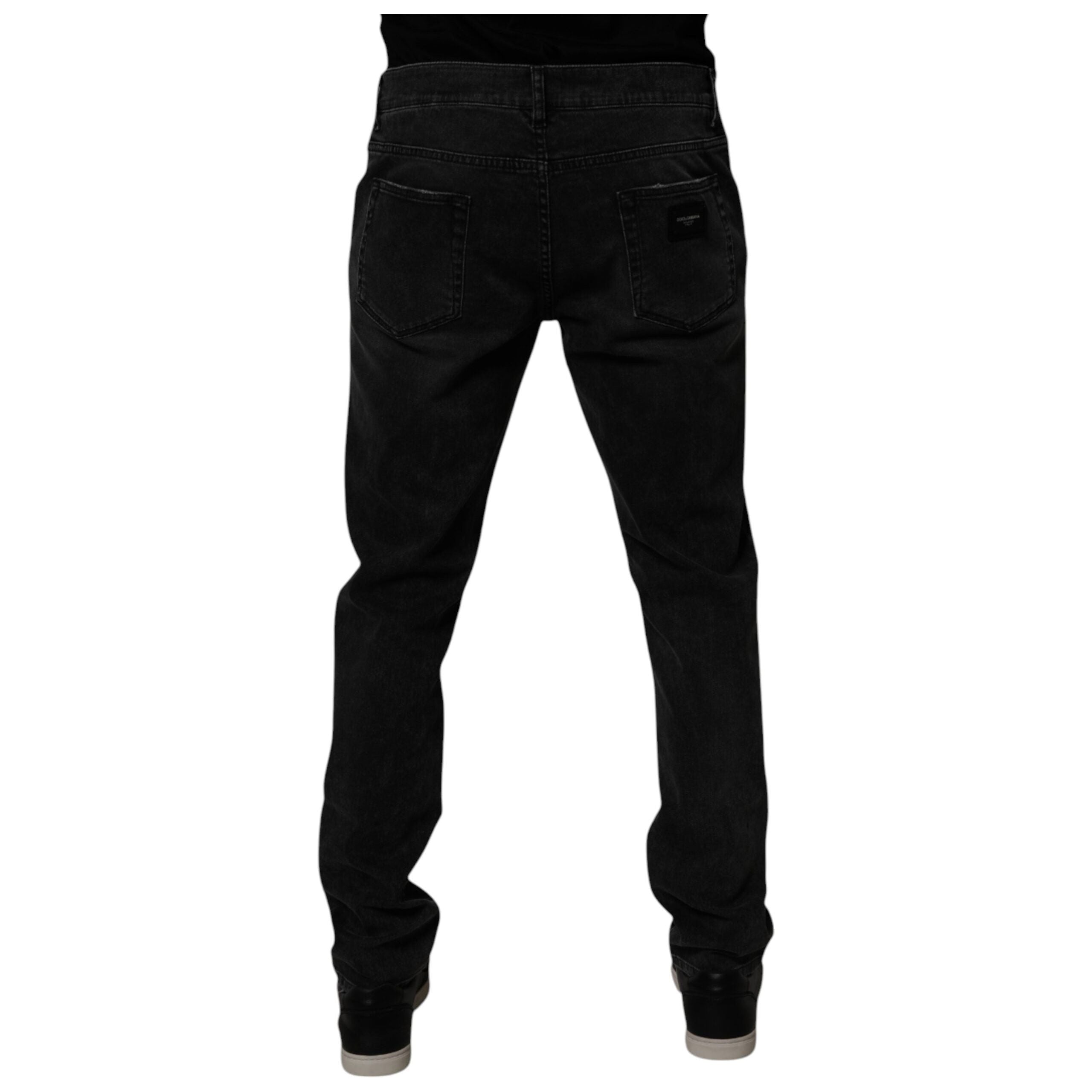 Dolce & Gabbana Light Blue Leaf Cotton Classic Denim Jeans