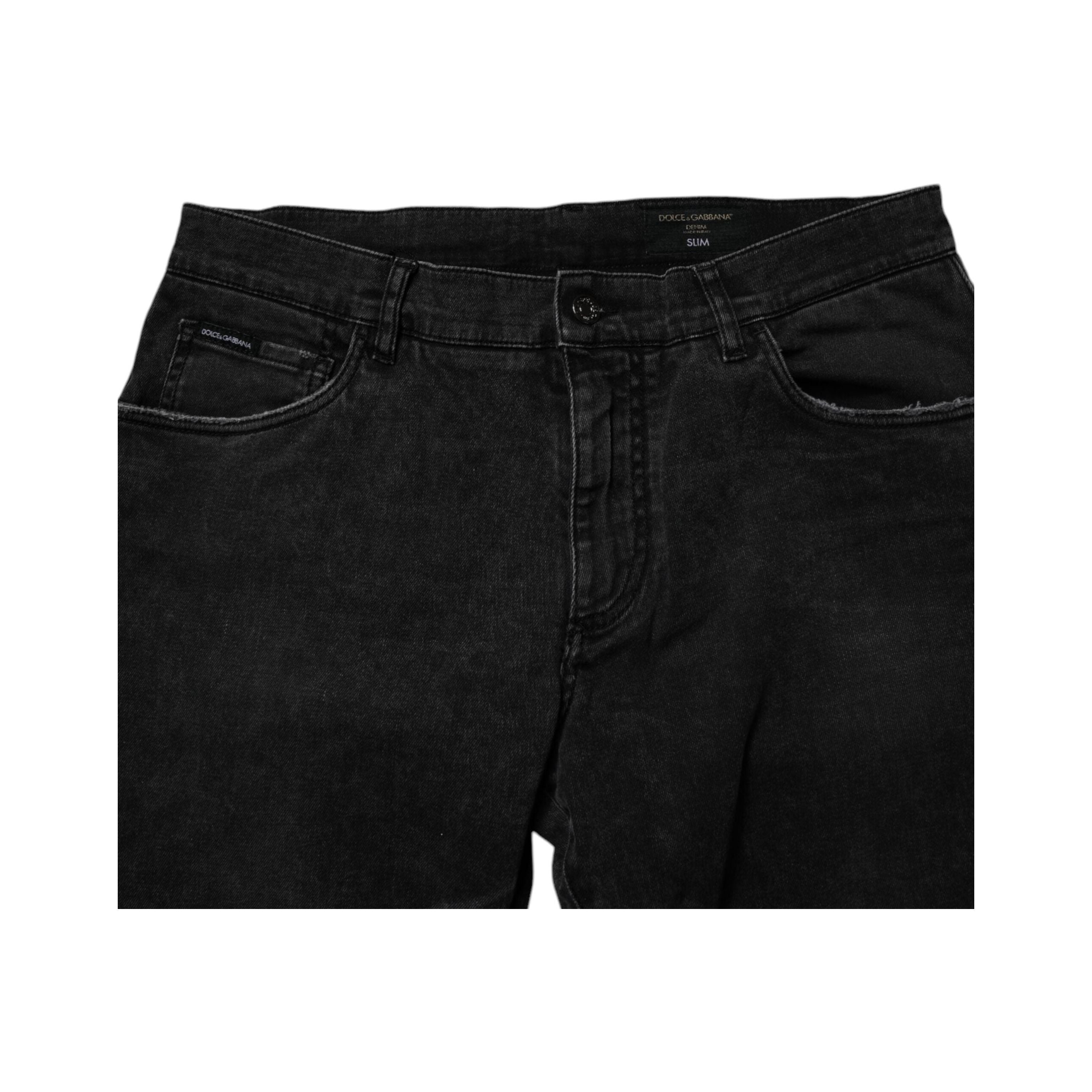 Dolce & Gabbana Black Cotton Stretch Slim Fit Denim Jeans