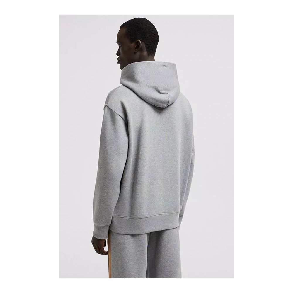 Moncler Gray Cotton Sweater for Elevated Casual Elegance