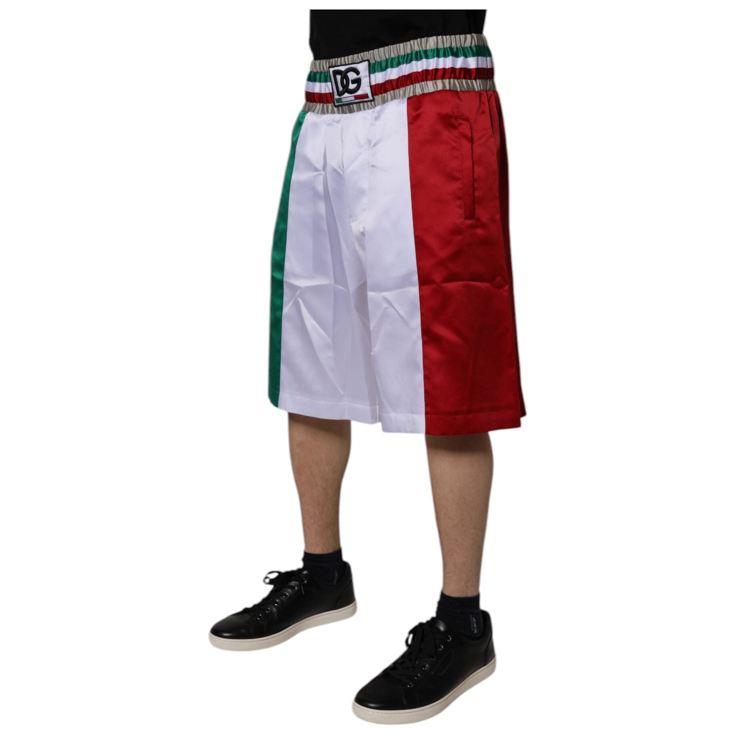 Dolce & Gabbana Multicolor Cotton Italia Bermuda Shorts