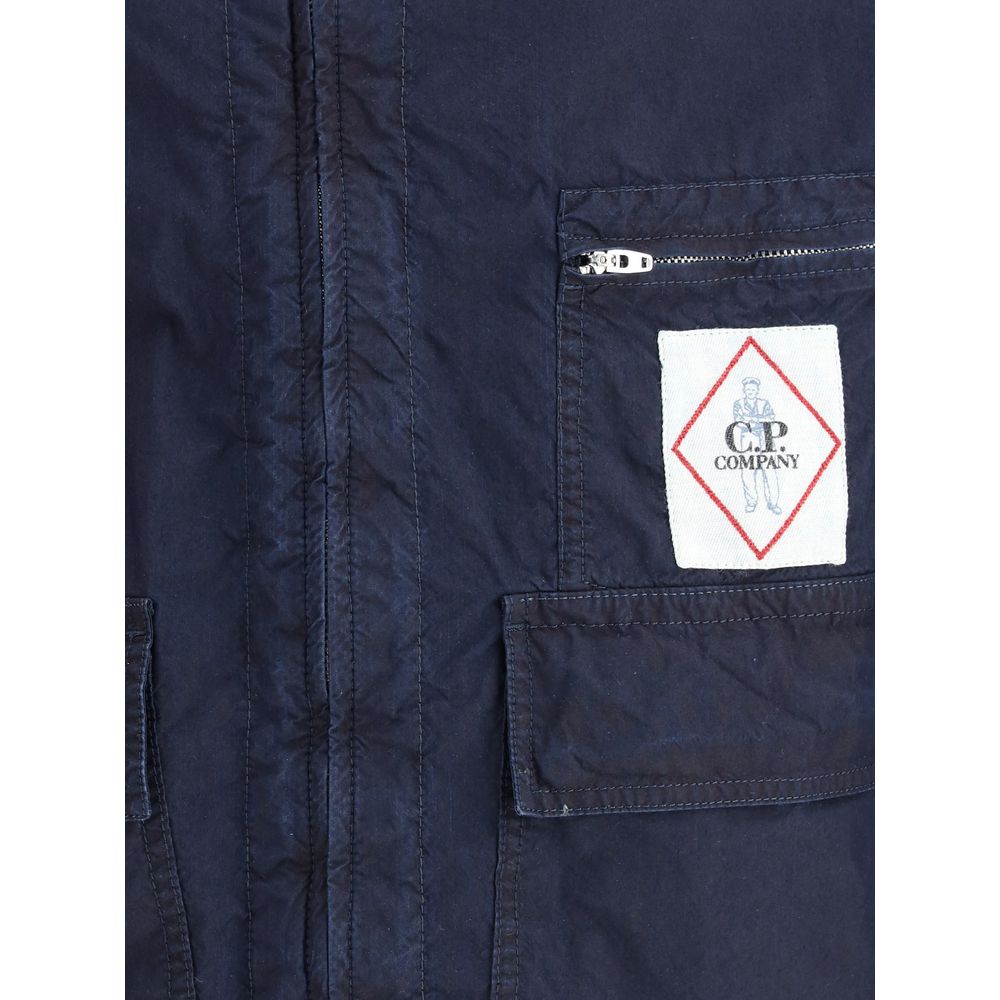 C.P. Company Black Cotton Hooded Jacket for Elevated Urban Style