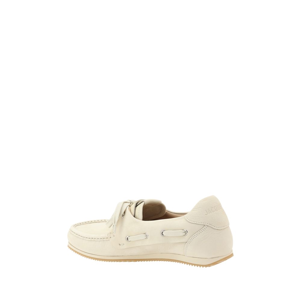 Jacquemus Cream Leather Loafers - Elegant Footwear Redefined