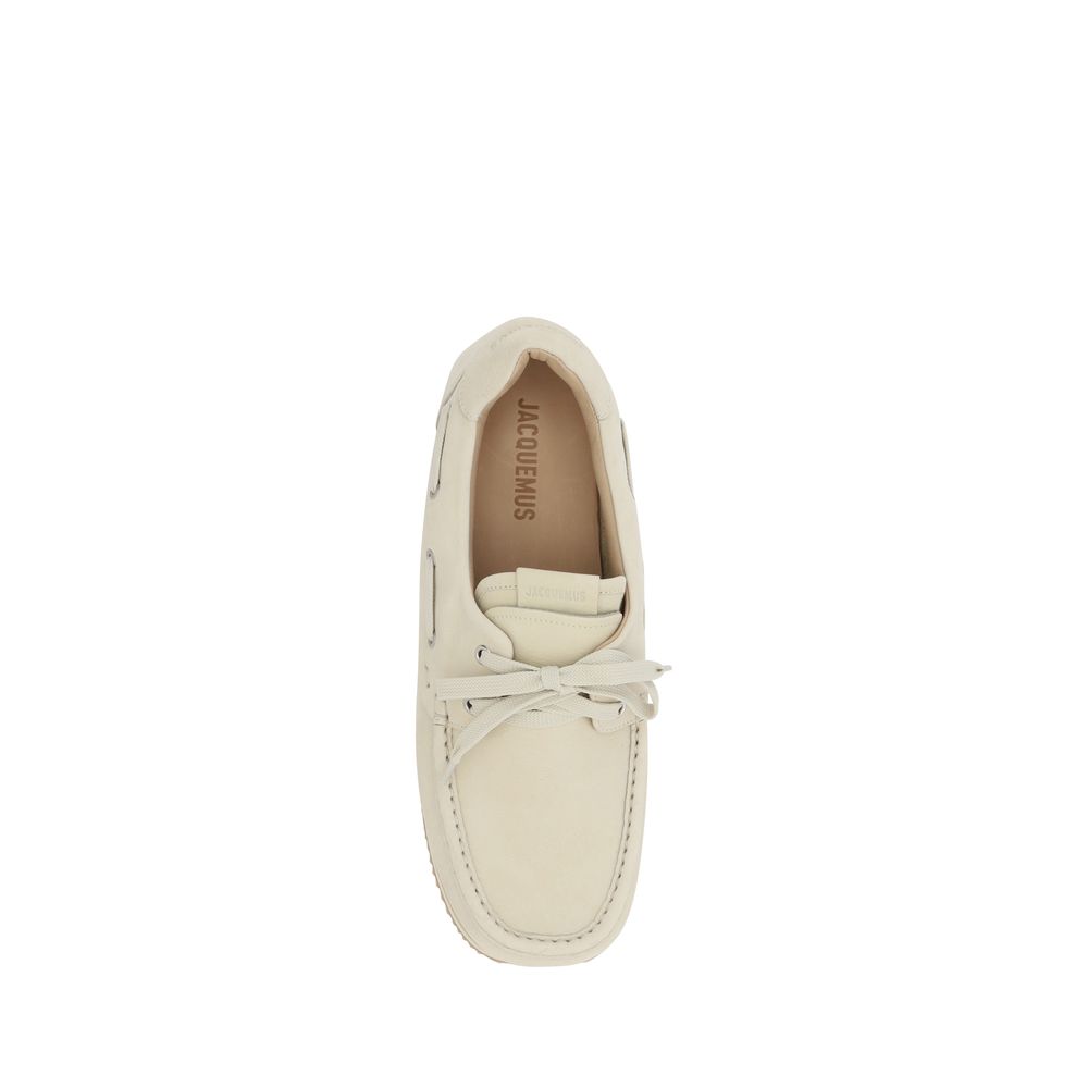 Jacquemus Cream Leather Loafers - Elegant Footwear Redefined