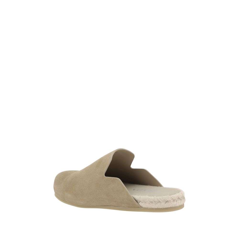 Prada Brown Suede Leather Sabots for Effortless Elegance