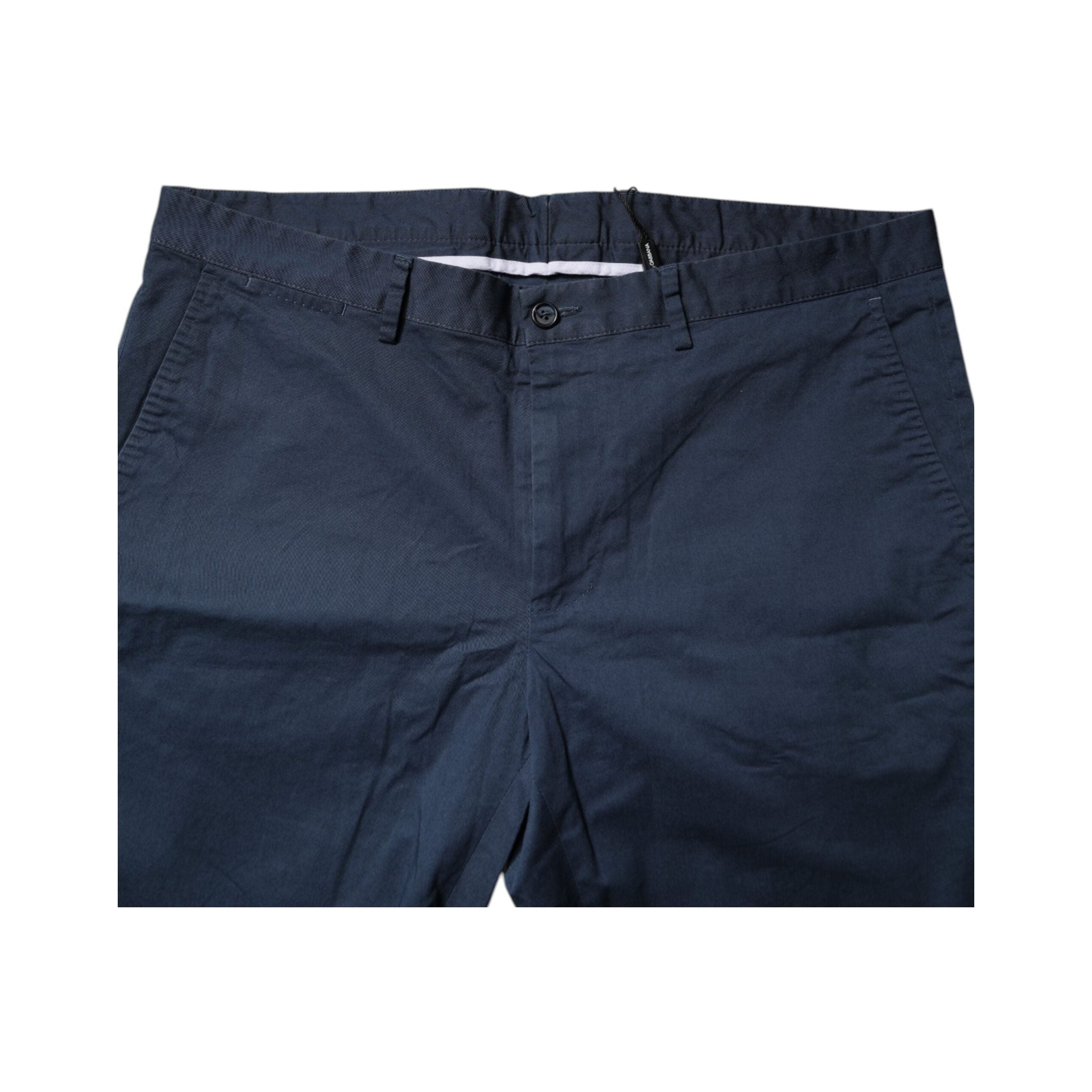 Dolce & Gabbana Blue Cotton Mid Waist Bermuda Shorts