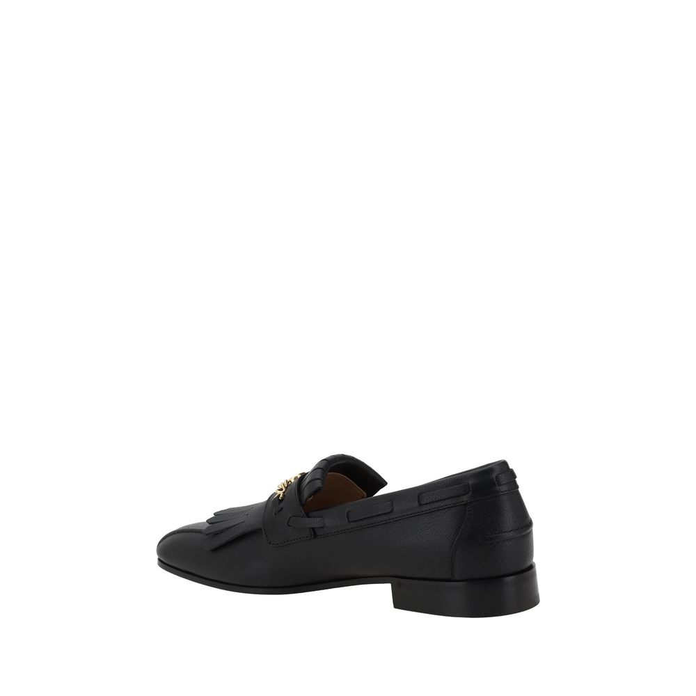 Valentino Black Exquisite Kid Leather Loafers