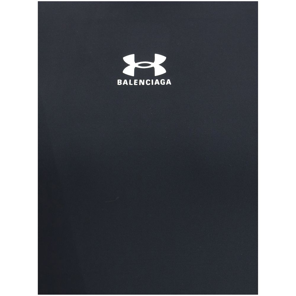 Balenciaga Black Cotton High-neck T-Shirt for Modern Sophistication