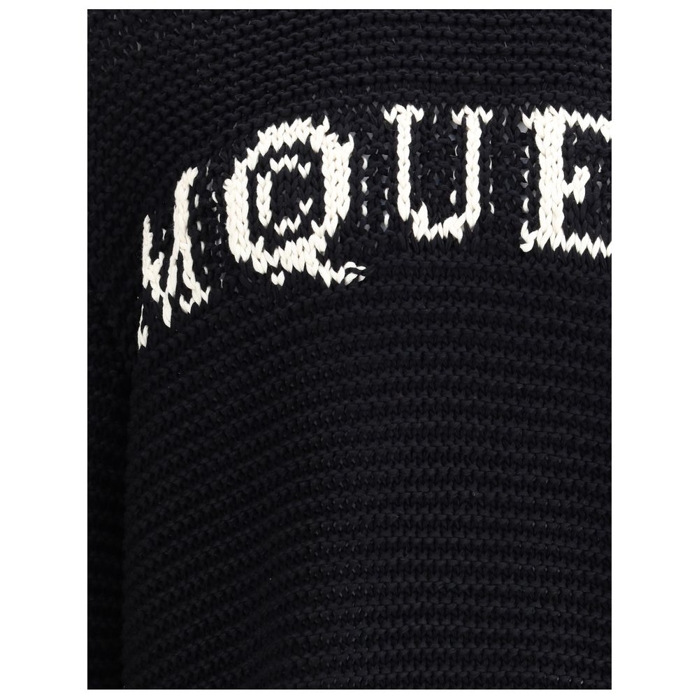 Alexander McQueen Black Cotton Knit Sweater