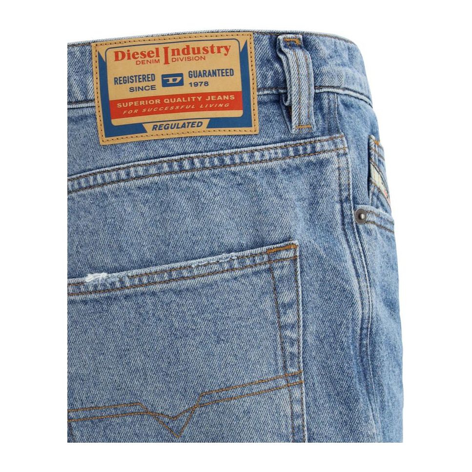 Diesel Blue Cotton Denim Shorts for Effortless Urban Elegance