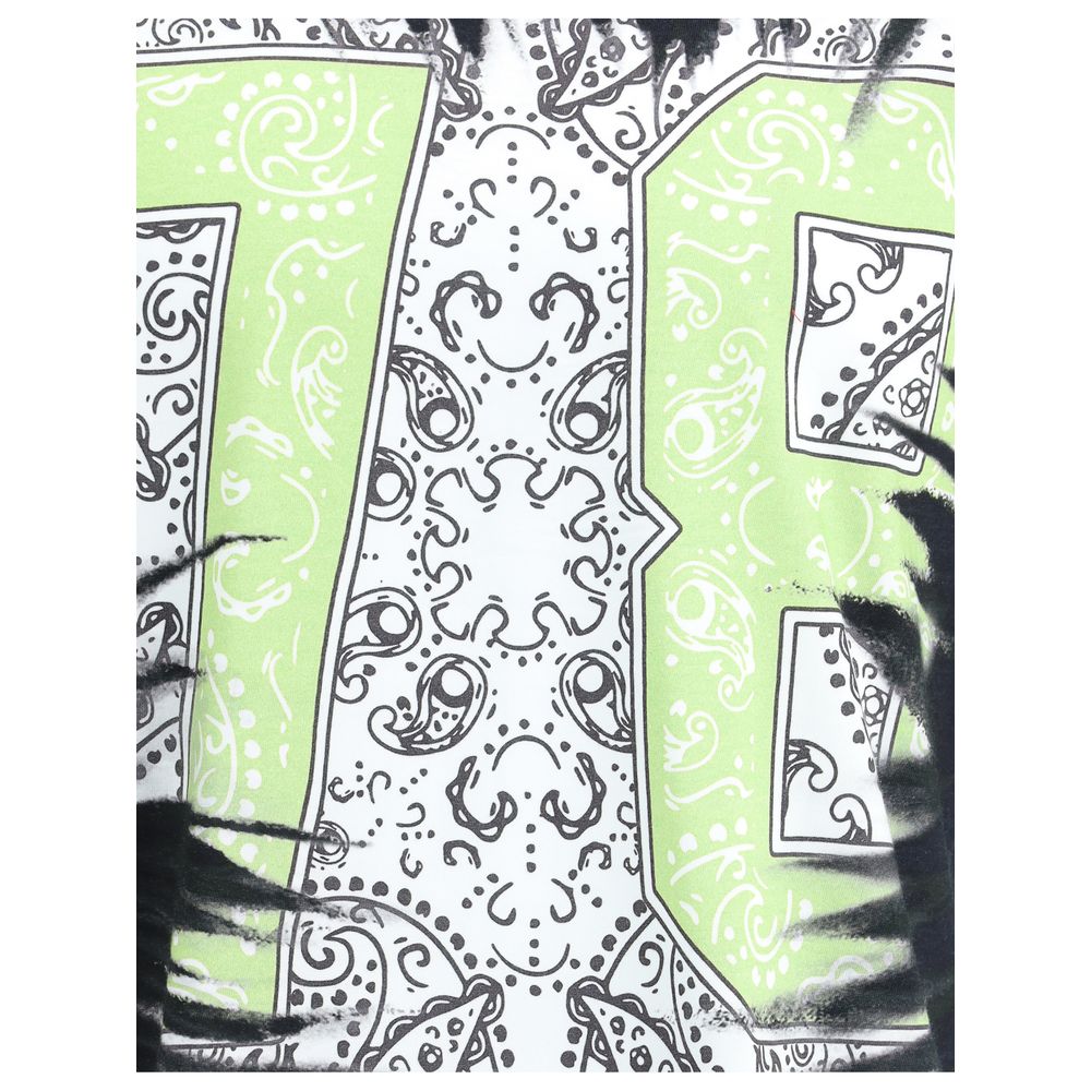 Diesel White Cotton T-norm-r1 T-Shirt with Vintage Paisley Print