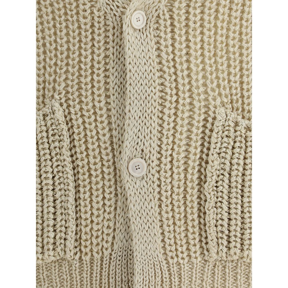 Lardini Navy Cashmere Knit Cardigan in Luxurious Soft Knit Elegance