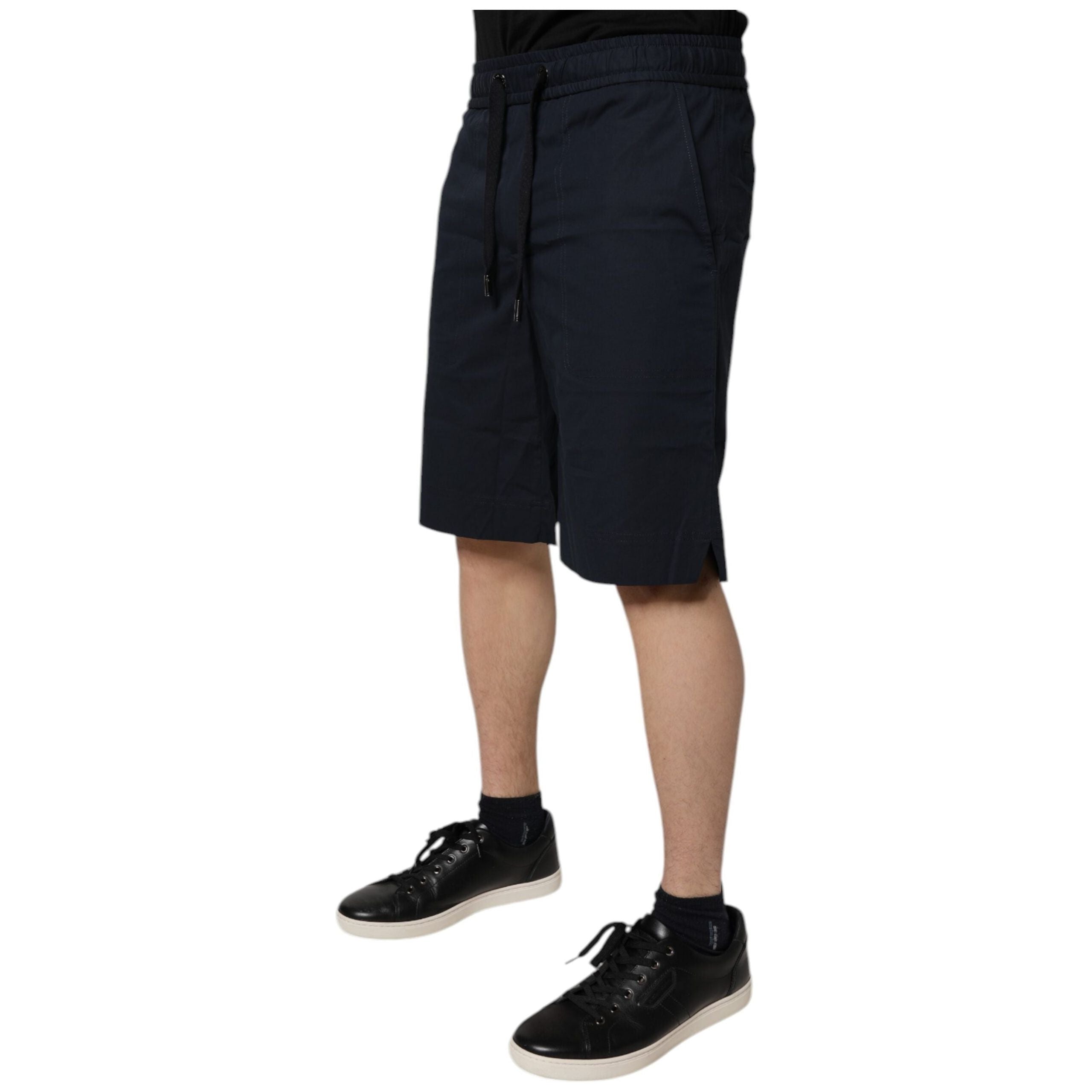Dolce & Gabbana Dark Blue Cotton Bermuda Sweatshorts