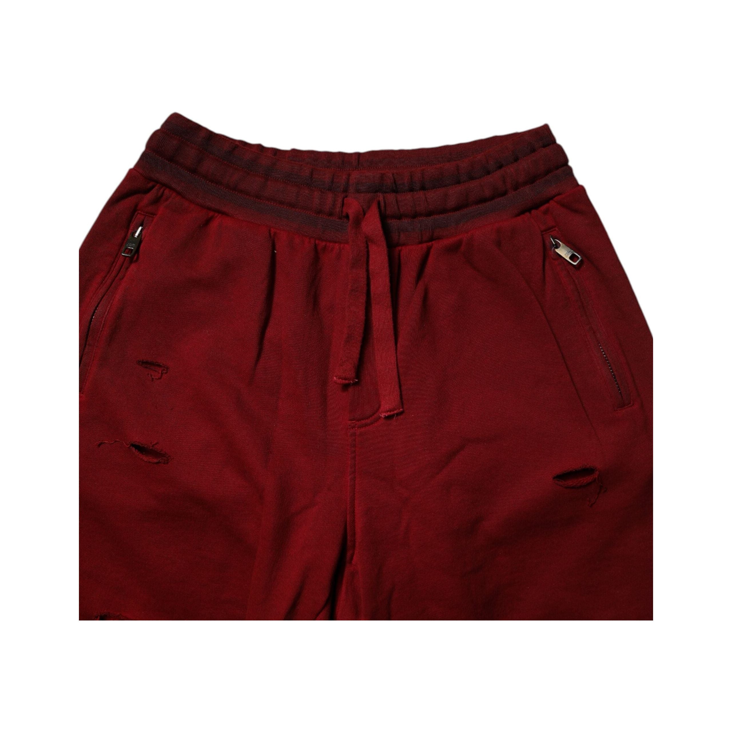 Dolce & Gabbana Maroon Cotton Bermuda Sweatshorts Shorts