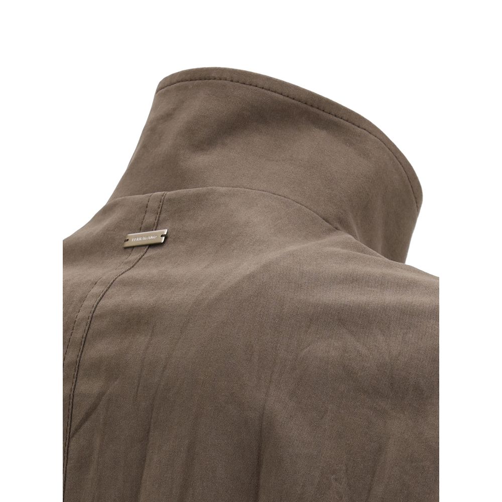 Ferragamo Navy Cotton Jacket for Timeless Sophistication