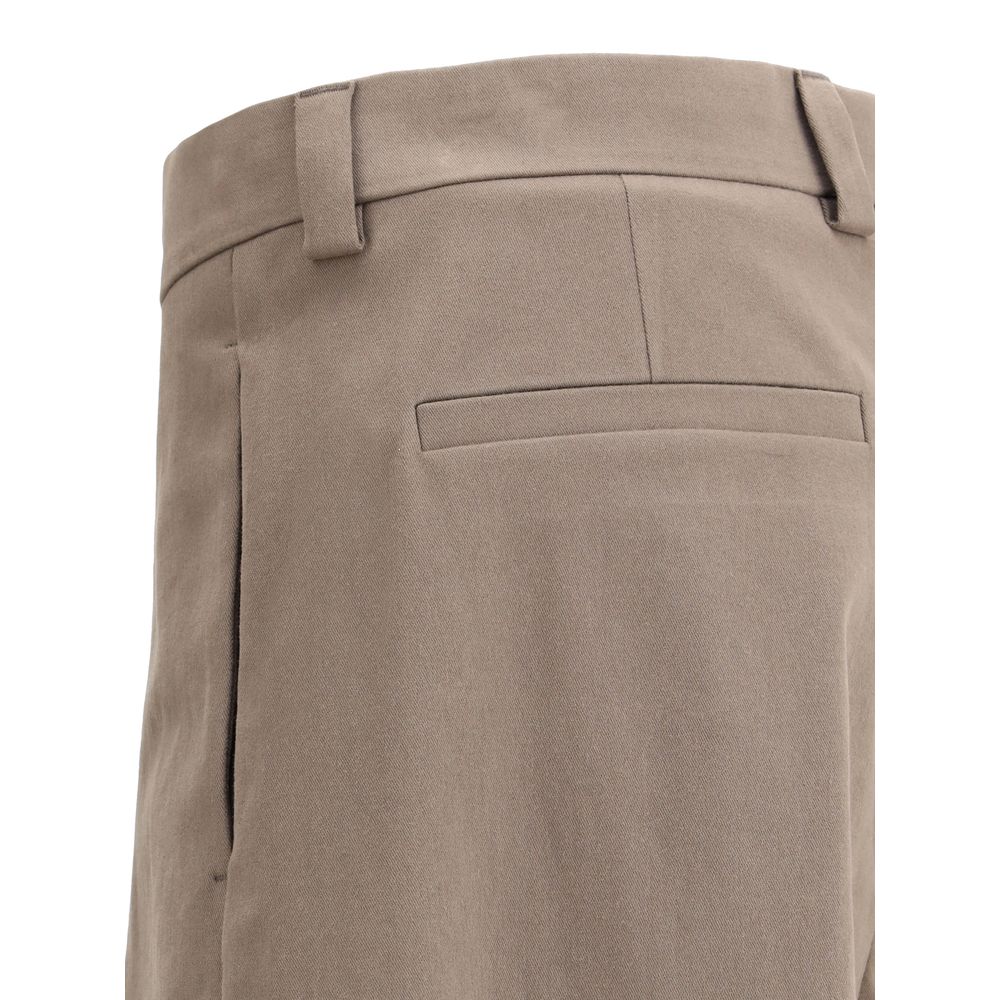 Ferragamo Cream Cotton Wide-Leg Pants for Elegant Sophistication