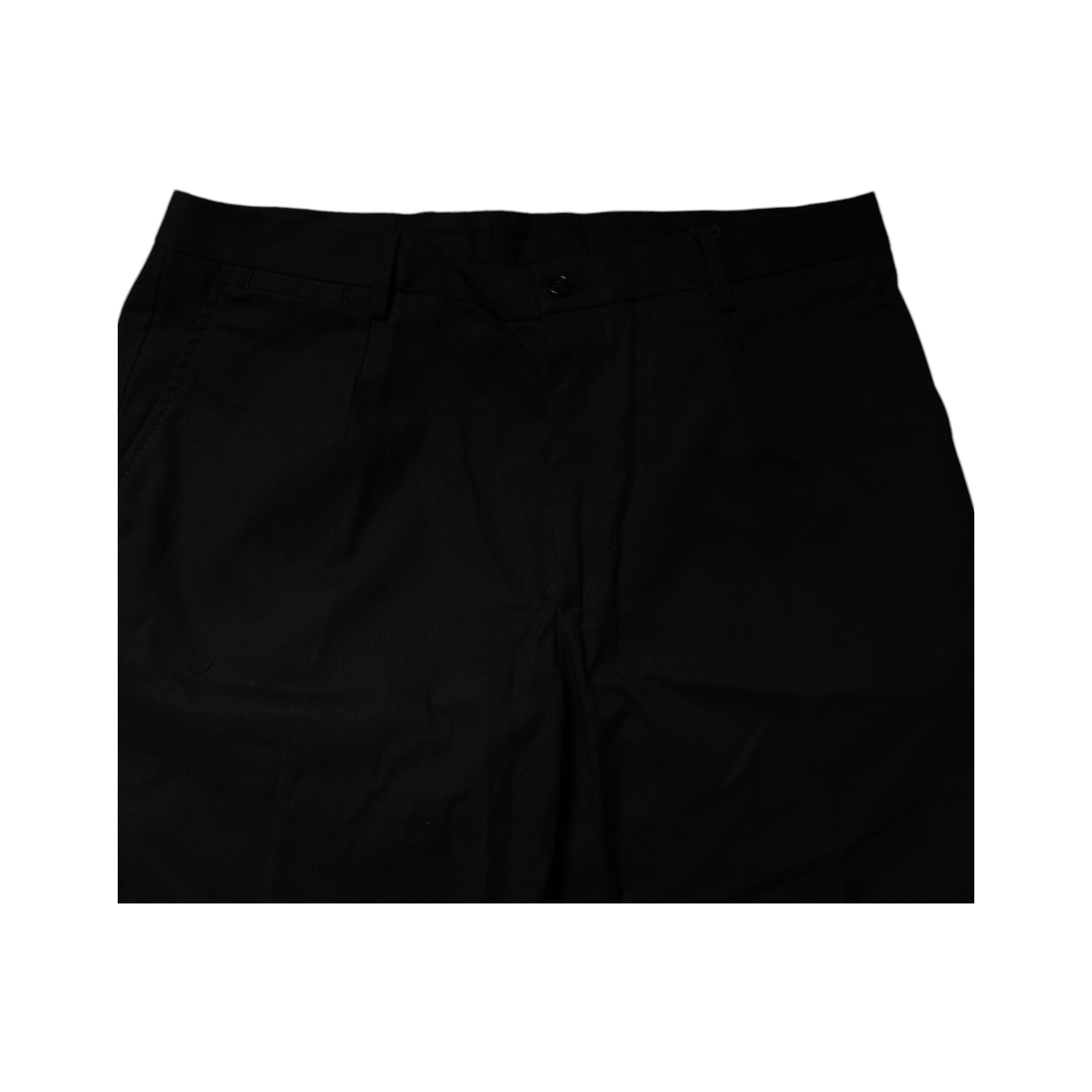 Dolce & Gabbana Black Cotton Stretch Mid Waist Bermuda Shorts