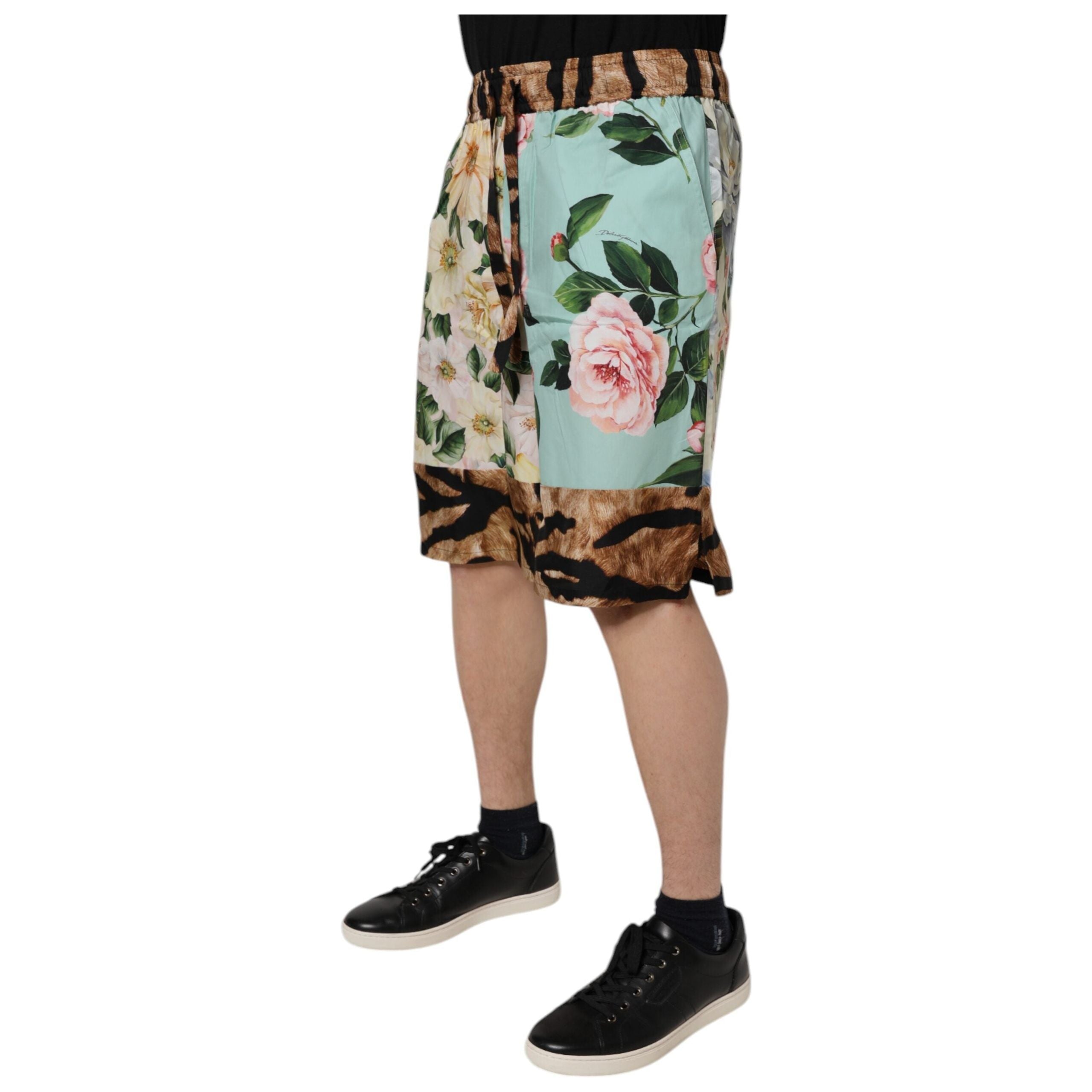 Dolce & Gabbana Multicolor Cotton Floral Bermuda Shorts