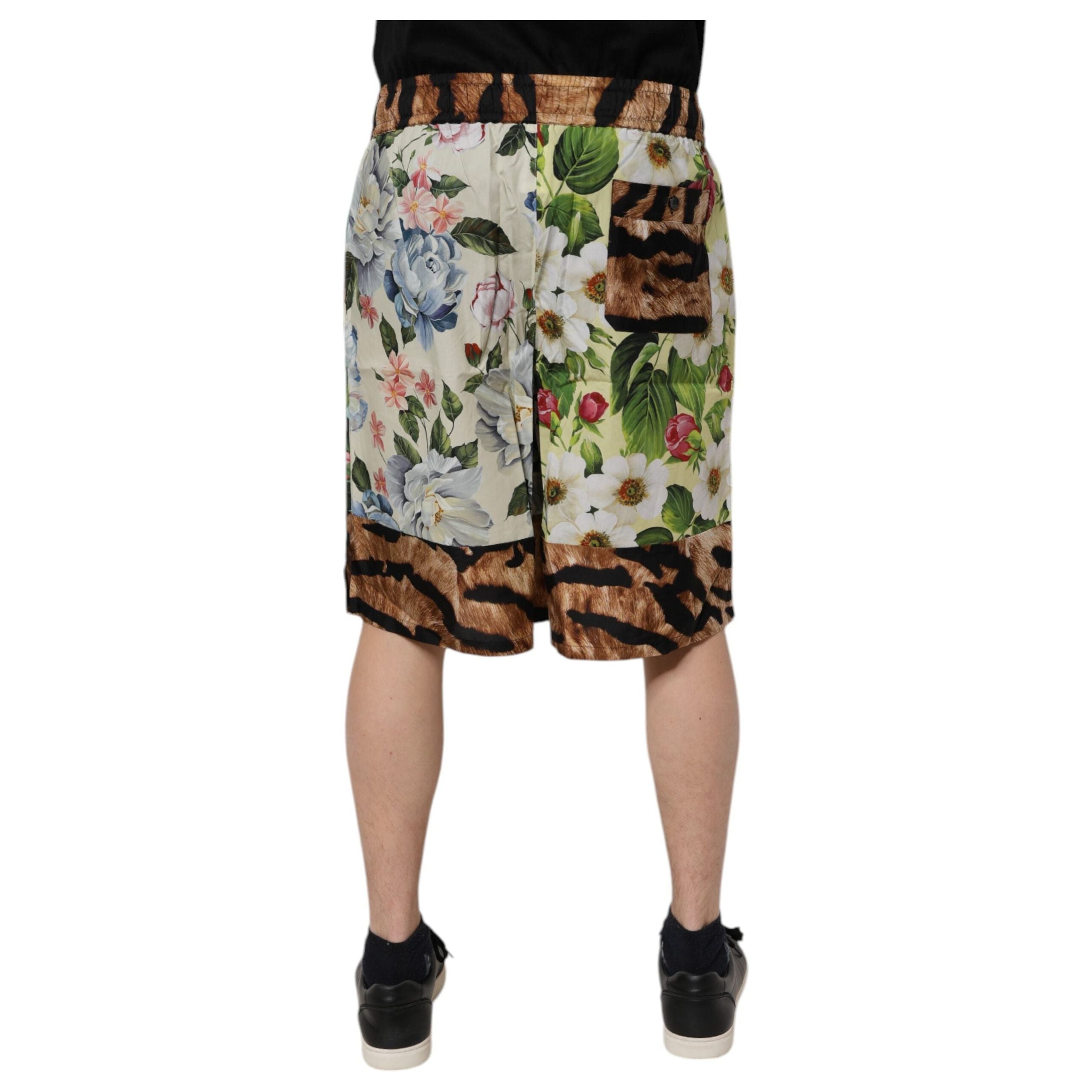 Dolce & Gabbana Multicolor Cotton Floral Bermuda Shorts