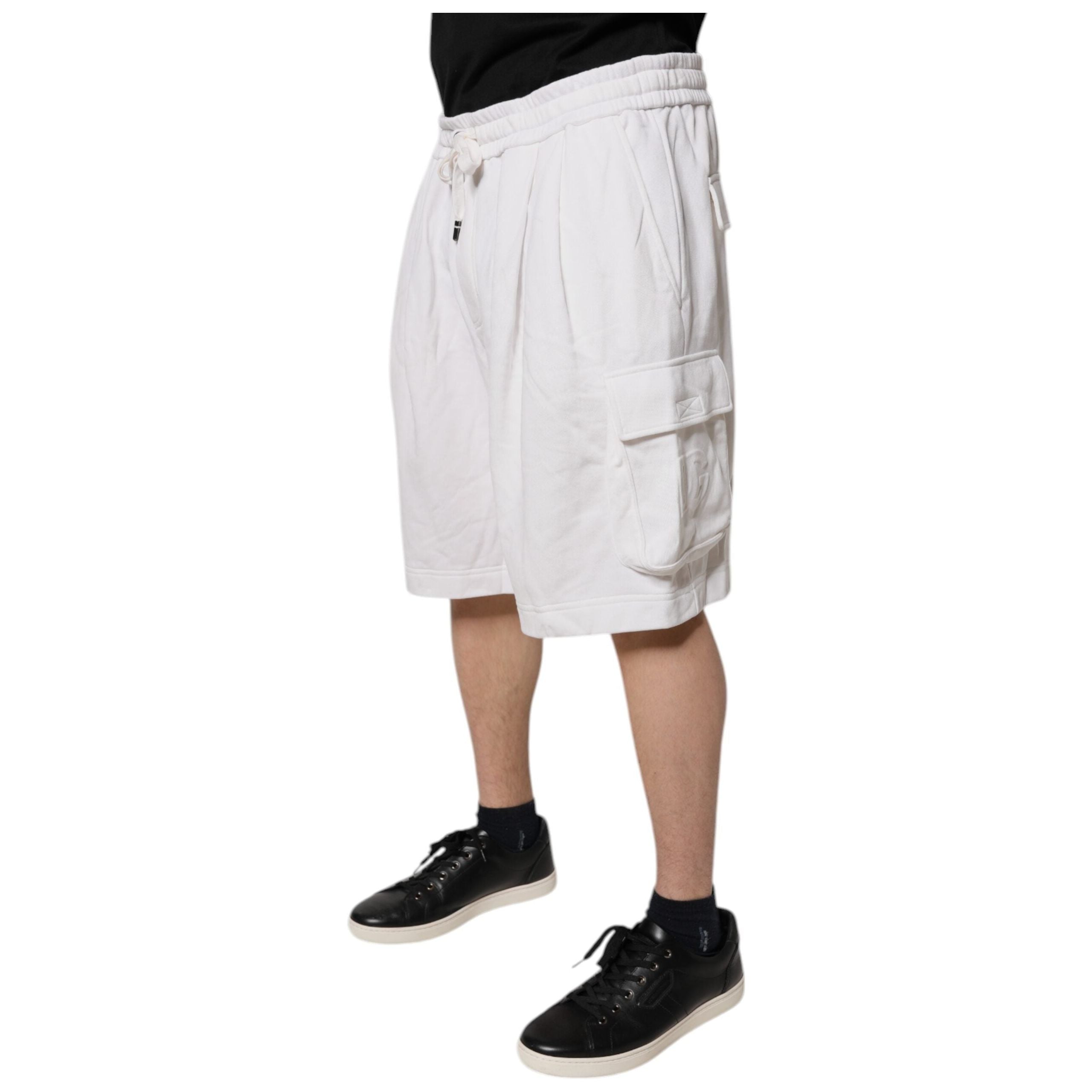 Dolce & Gabbana White Cotton Cargo Bermuda Shorts