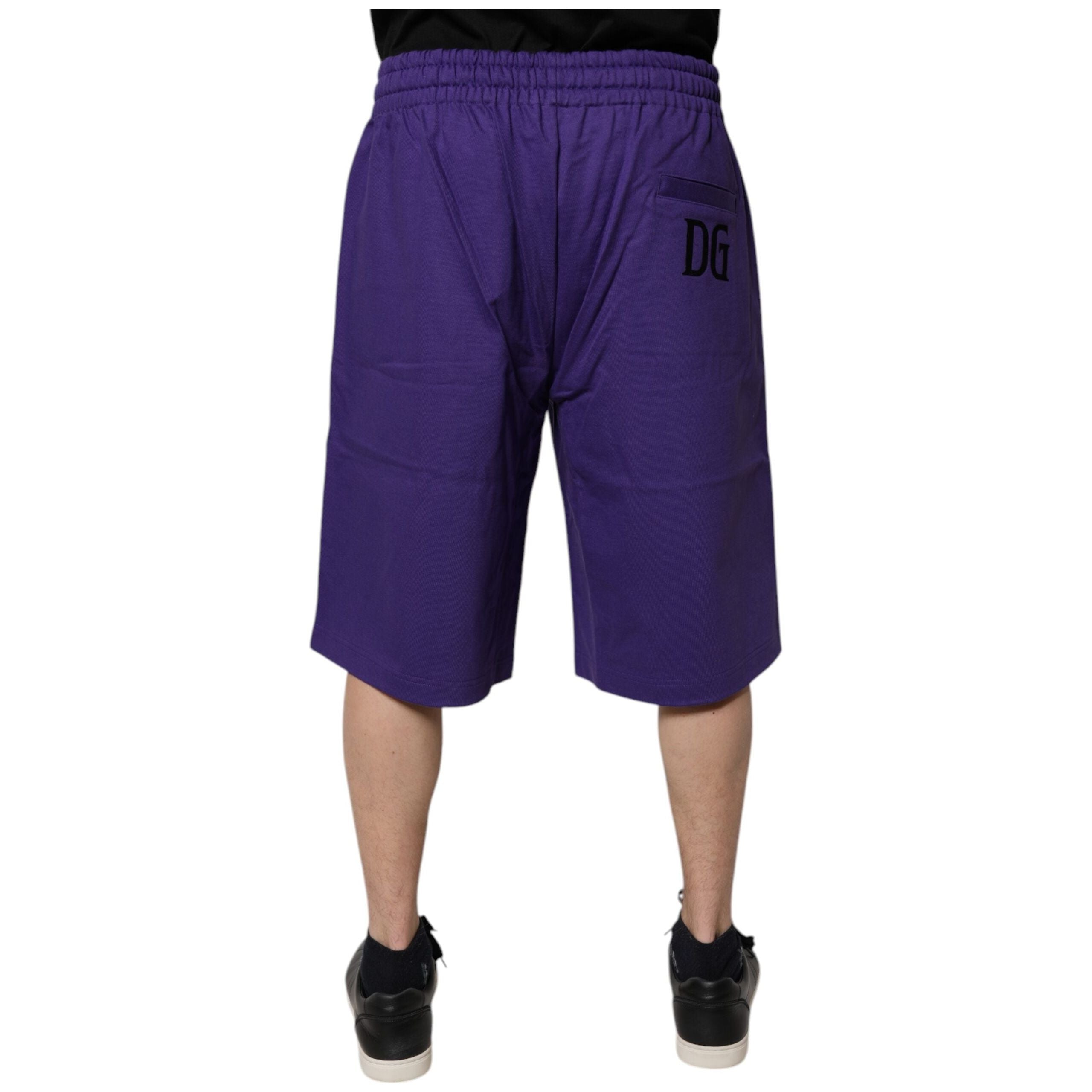 Dolce & Gabbana Purple Cotton Bermuda Sweatshorts Shorts