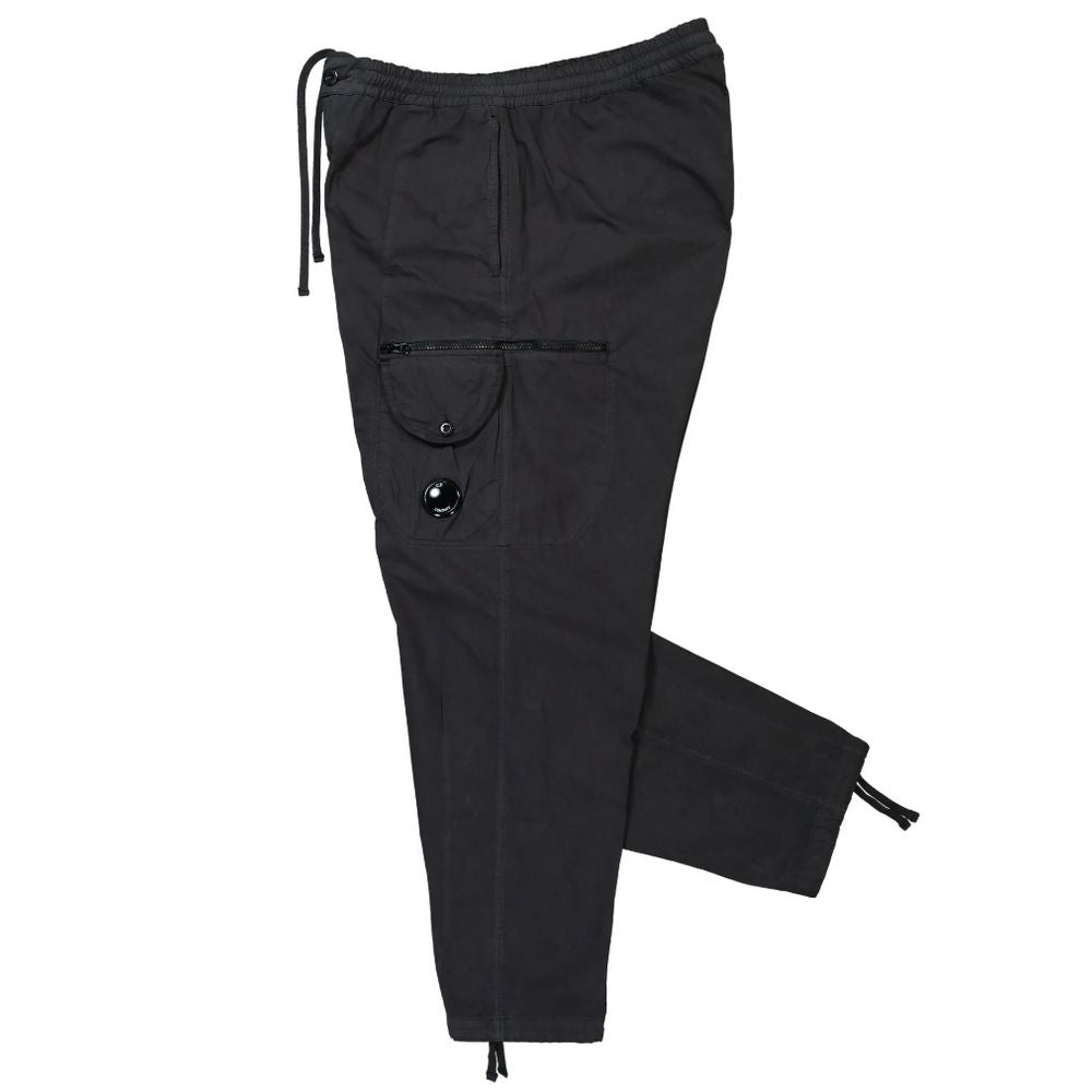 C.P. Company Black Cotton Cargo Pants for Elevated Style