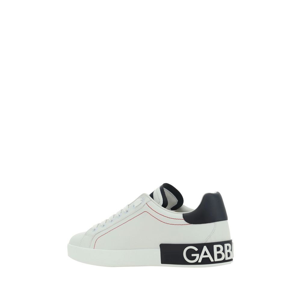 Dolce & Gabbana White Calfskin Sneakers: Elevate Your Footwear Collection