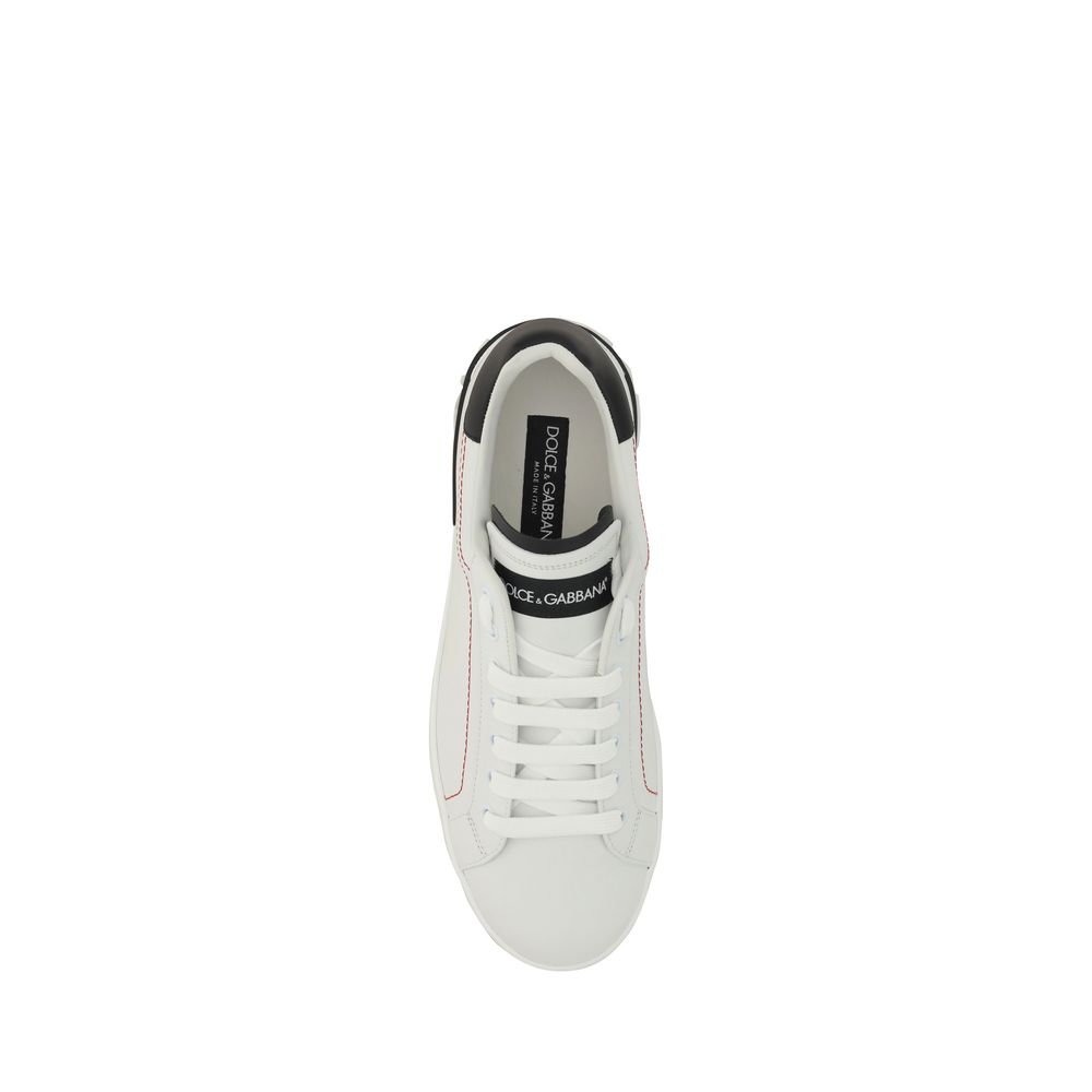 Dolce & Gabbana White Calfskin Sneakers: Elevate Your Footwear Collection