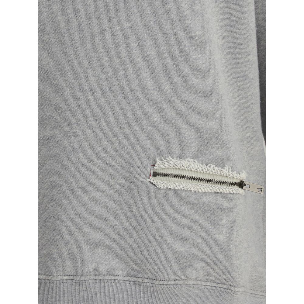 Golden Goose Grey Cotton Sweatshirt with Pocket