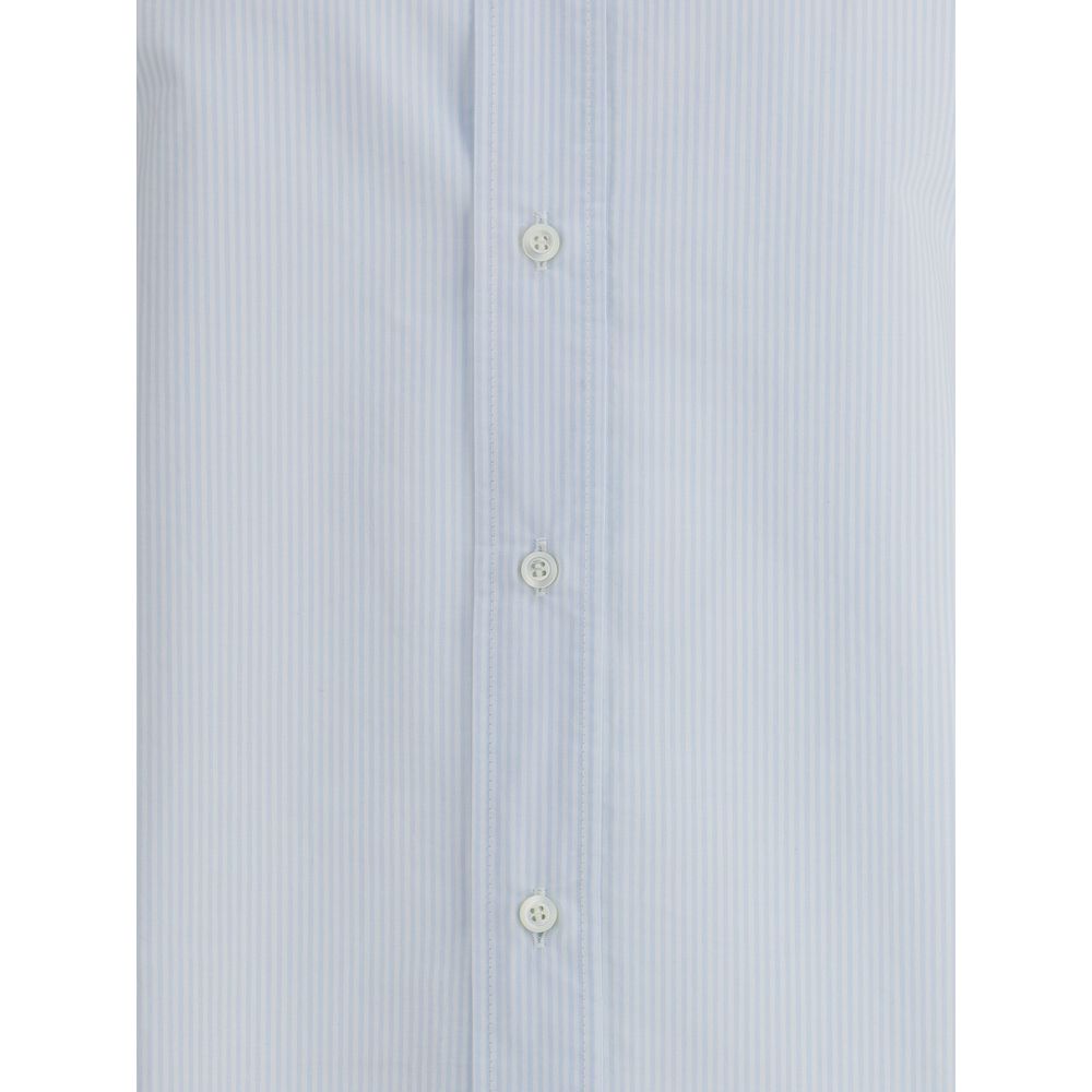Brunello Cucinelli Blue Striped Shirt in Luxurious Cotton